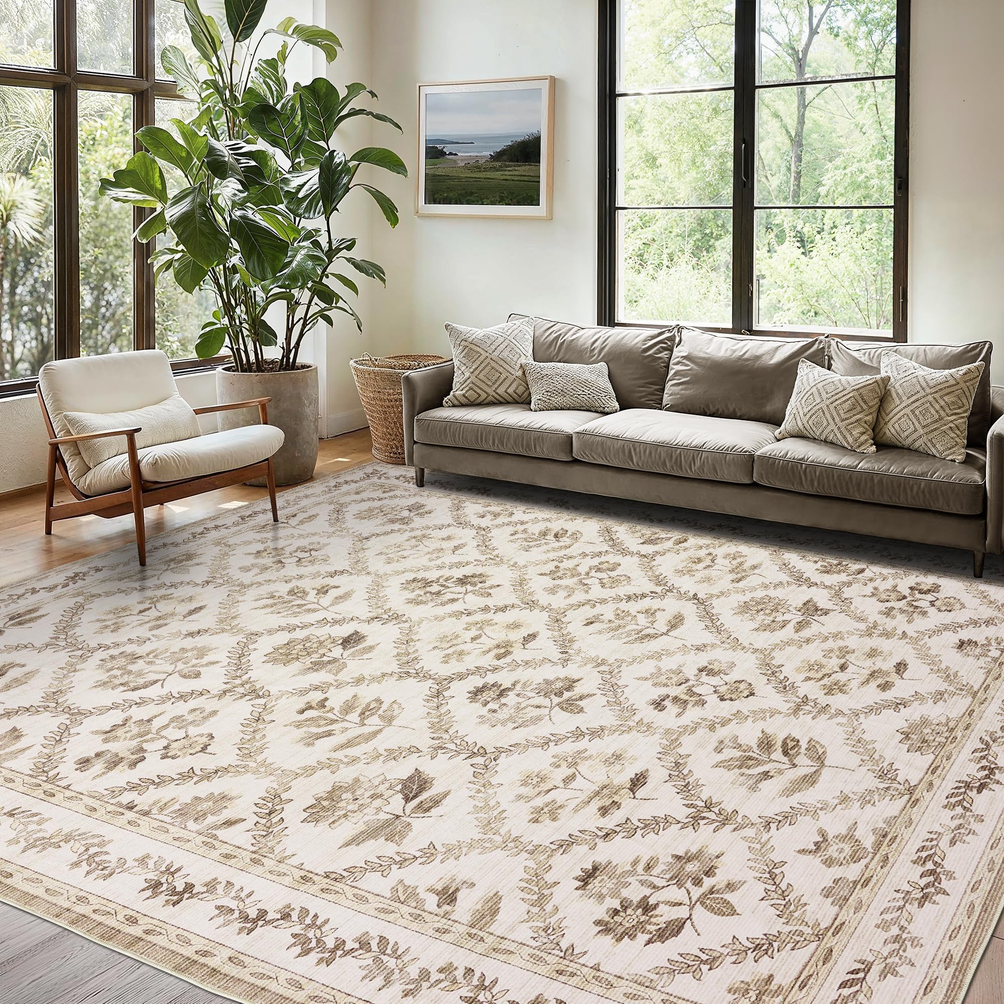 Black Floral Area Rug for Entryway 2x3 Washable Small Rug Low Pile Non Slip Distressed Entry Mat Soft Farmhouse Indoor Entrance Door Mat for Kitchen Bedroom Home Office Black Grey and White