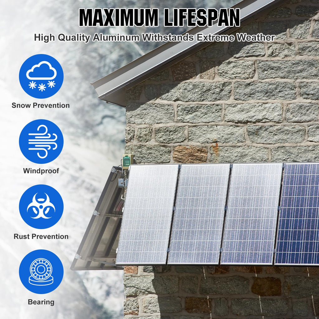 ECO-WORTHY Upgraded 45in Solar Panel Mount Brackets, with Foldable Tilt Legs, Suitable for 2pcs 100W/1pcs 200W 300W 400W Solar Panels,Adjustable Mounting Brackets Kits for RV, Roof, Boat, and Off-Grid