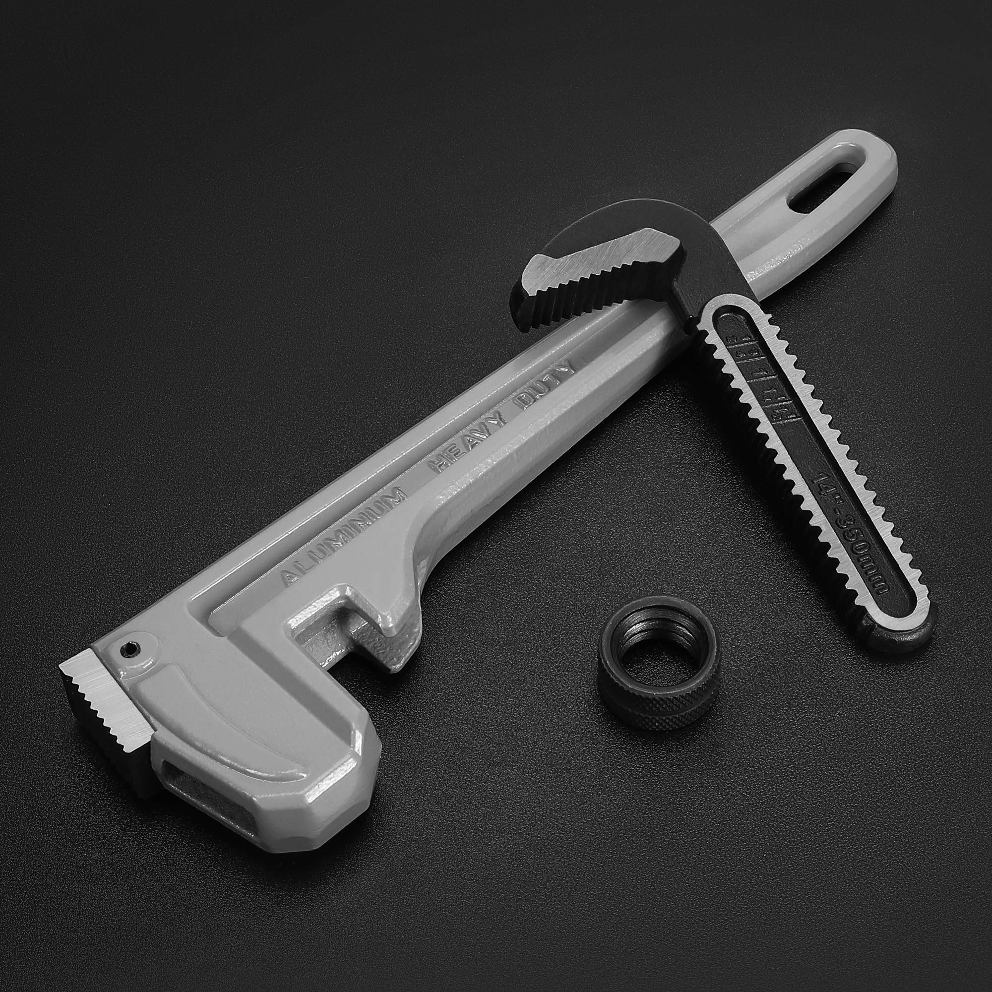 DURATECH 8-inch Heavy Duty Aluminum Straight Pipe Wrench, Adjustable Plumbing Wrench, Drop Forged, Exceed GGG standard