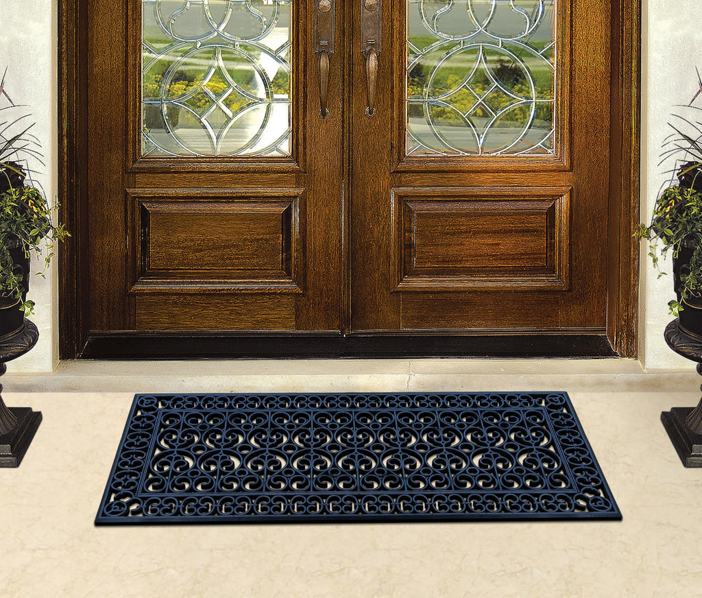 A1 Home Collections 19-LB Heavy Duty Rubber Doormat 24"×57" - Won't Blow Away | Outside Front Door Mat, Mud Dirt Scraper, Non-Slip Drainage Mat for Entryway Patio Garage, All-Weather, 100% Rubber Mats