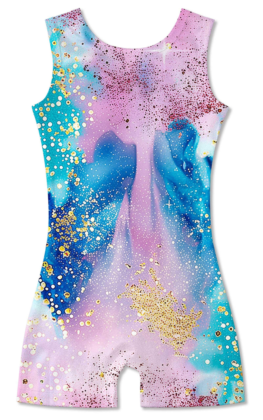 Funnycokid Gymnastics Leotards for Girls with Shorts Sparkly Kids Biketards Dance Unitard 3-10 Years