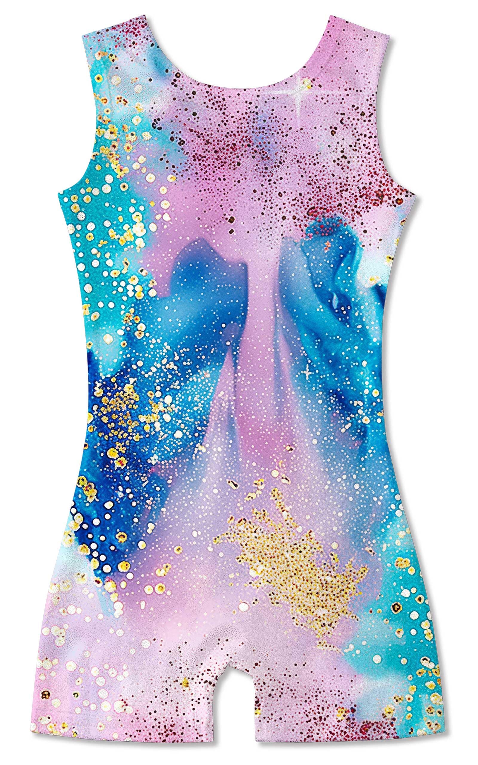 Funnycokid Gymnastics Leotards for Girls with Shorts Sparkly Kids Biketards Dance Unitard 3-10 Years