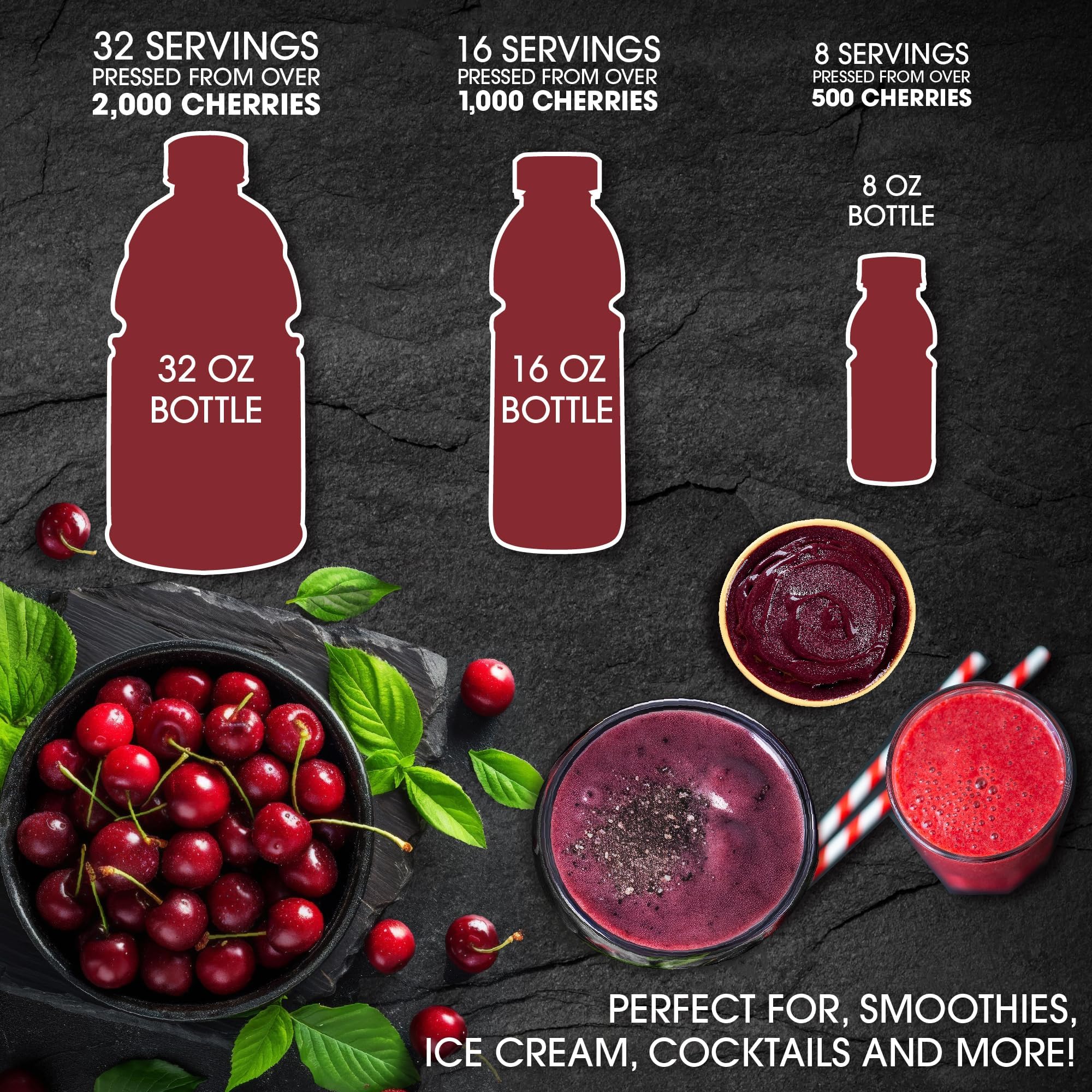 Cherry Bay Orchards Tart Cherry Concentrate - All Natural Juice to Promote Healthy Sleep, 16oz Bottle - Gluten Free, Natural Antioxidants, No Added Sugar or Preservatives