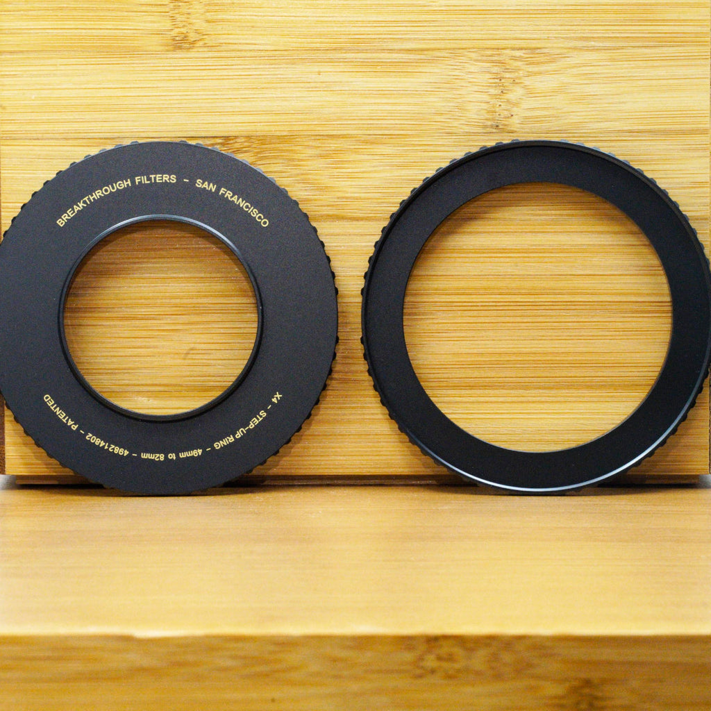 Breakthrough Photography 46mm to 52mm Step-Up Lens Adapter Ring for Filters, Made of CNC Machined Brass with Matte Black Electroplated Finish