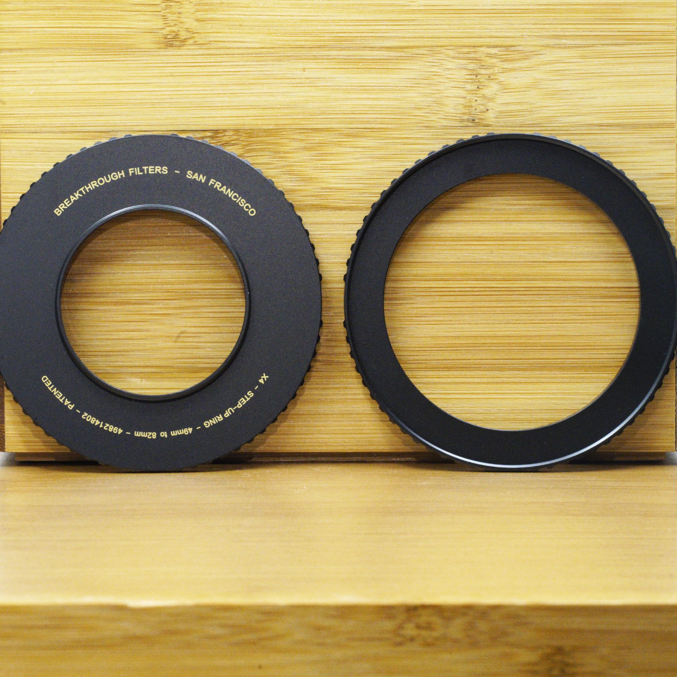 Breakthrough Photography 46mm to 52mm Step-Up Lens Adapter Ring for Filters, Made of CNC Machined Brass with Matte Black Electroplated Finish