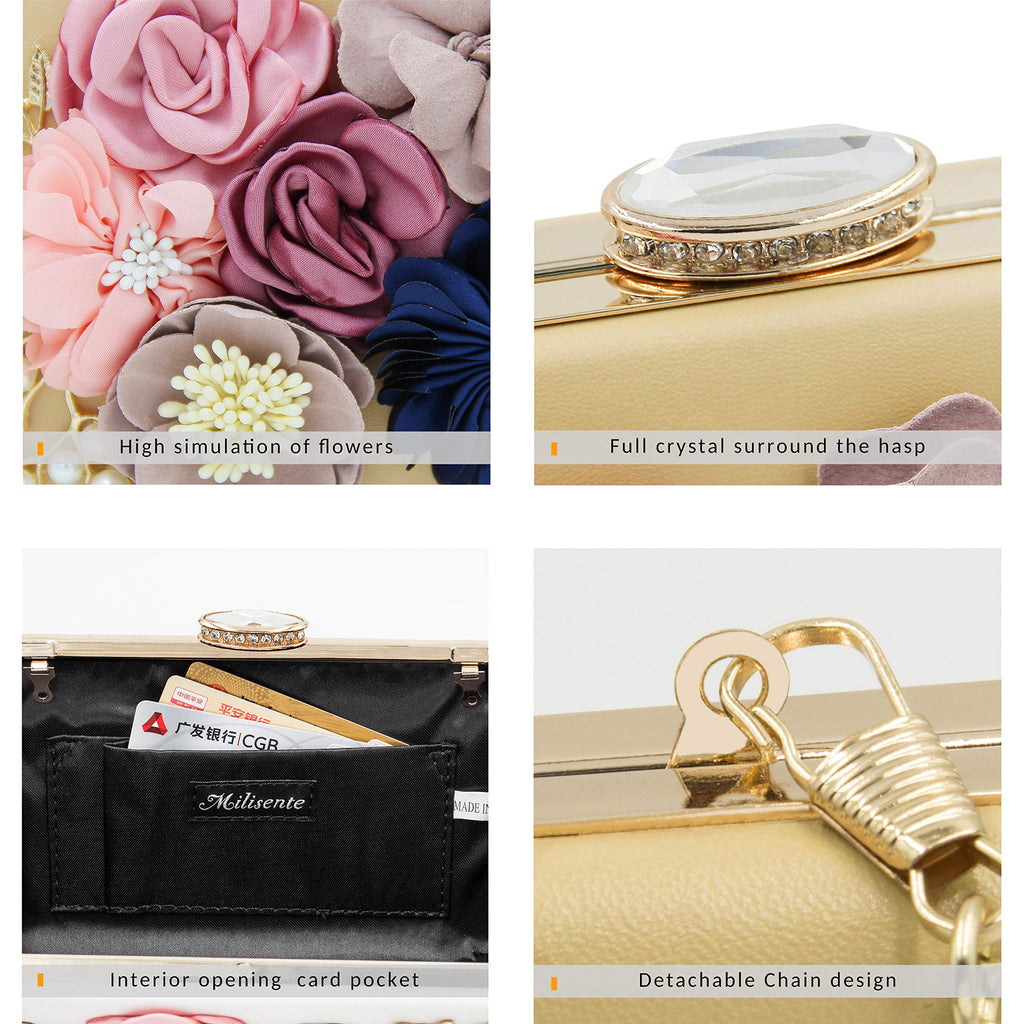 Evening Bag for Women, Flower Wedding Evening Clutch Purse Bride Floral Clutch Bag