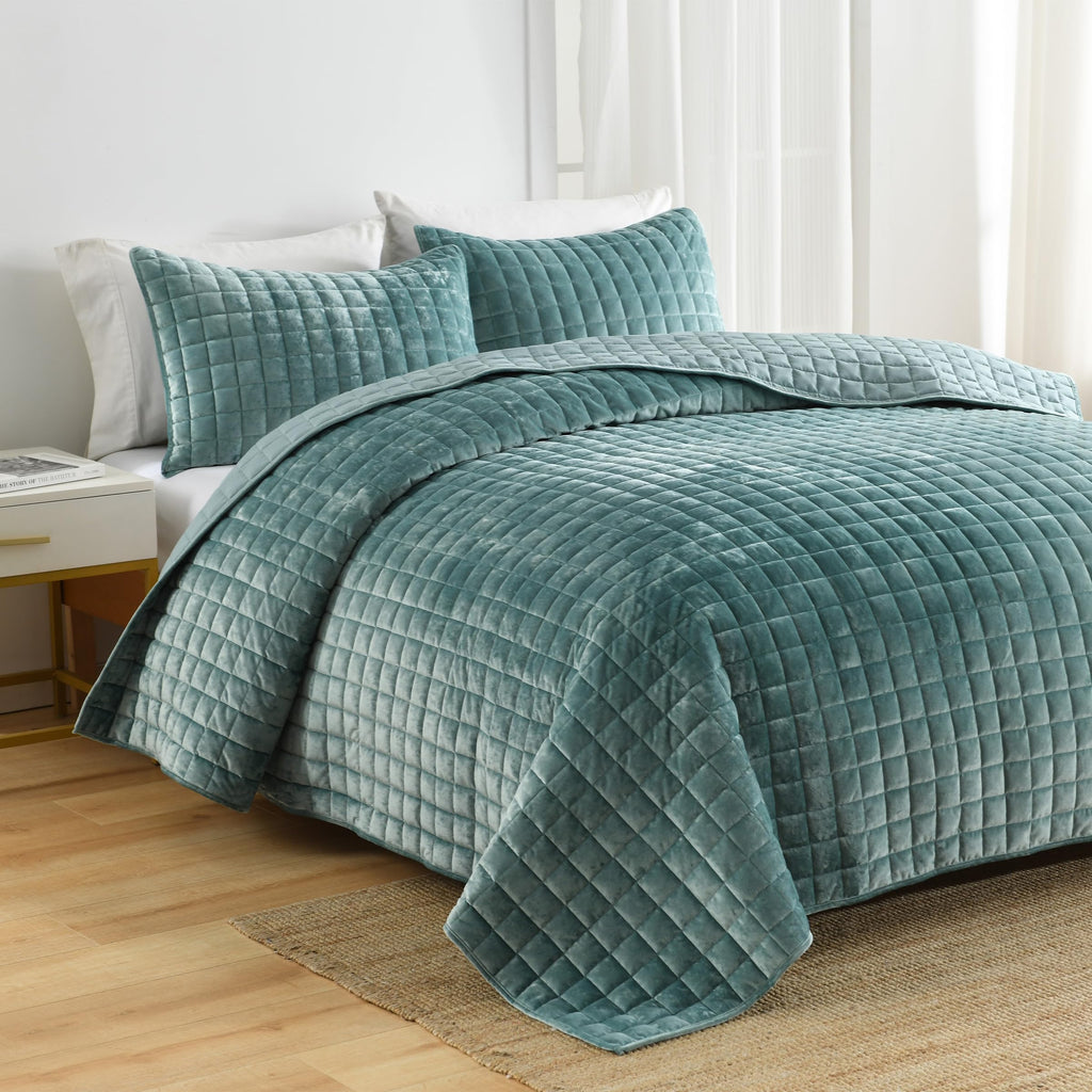 Secgo Twin Comforter Set for Bed - 100% Cotton Quilts Twin Size, Black Bedspreads with 2 Pillow Shams, Patchwork Reversible Lightweight Bedding