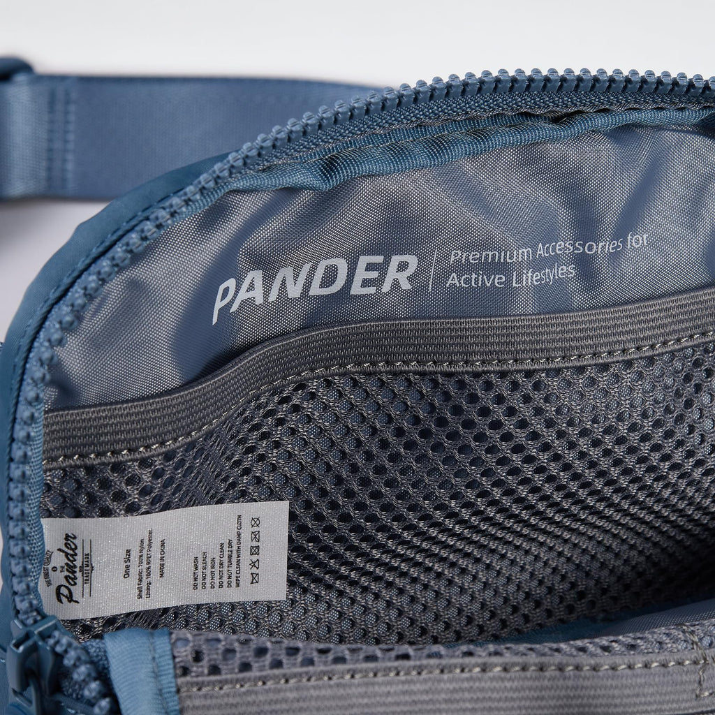Pander Two Way Zipper Fanny Pack Nylon Everywhere Belt Bag for Women, Water Repellent Waist Packs, Crossbody Bags with Adjustable Strap (Black).