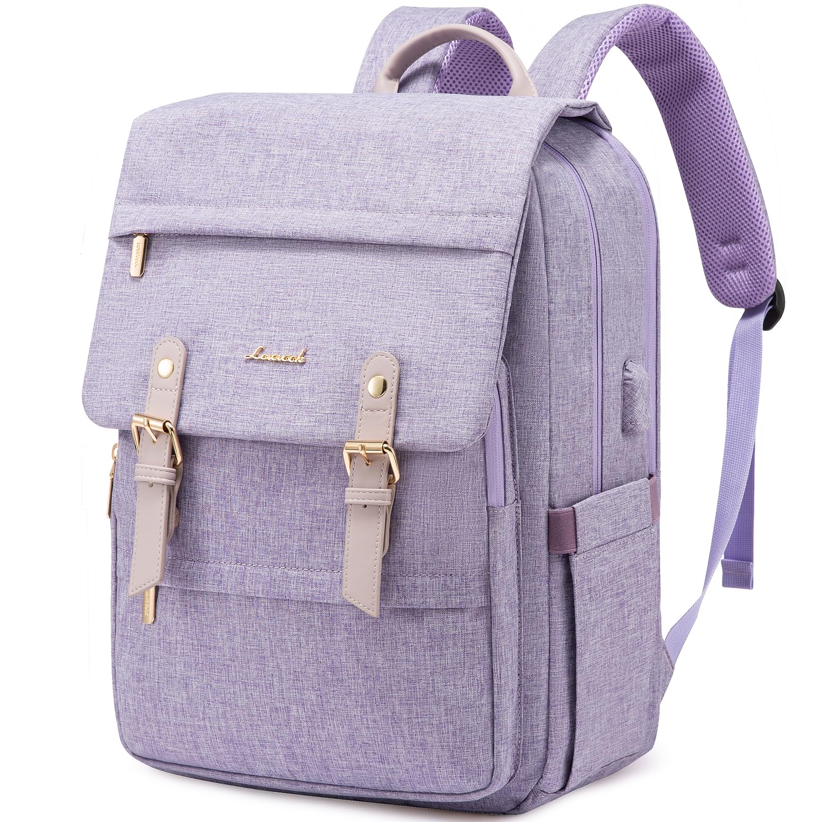 LOVEVOOK Laptop Backpack for Women, 15.6 Inch Vintage Travel Backpack Purse – Airline Approved Large Computer Bag, Lightweight for Nurse Teacher