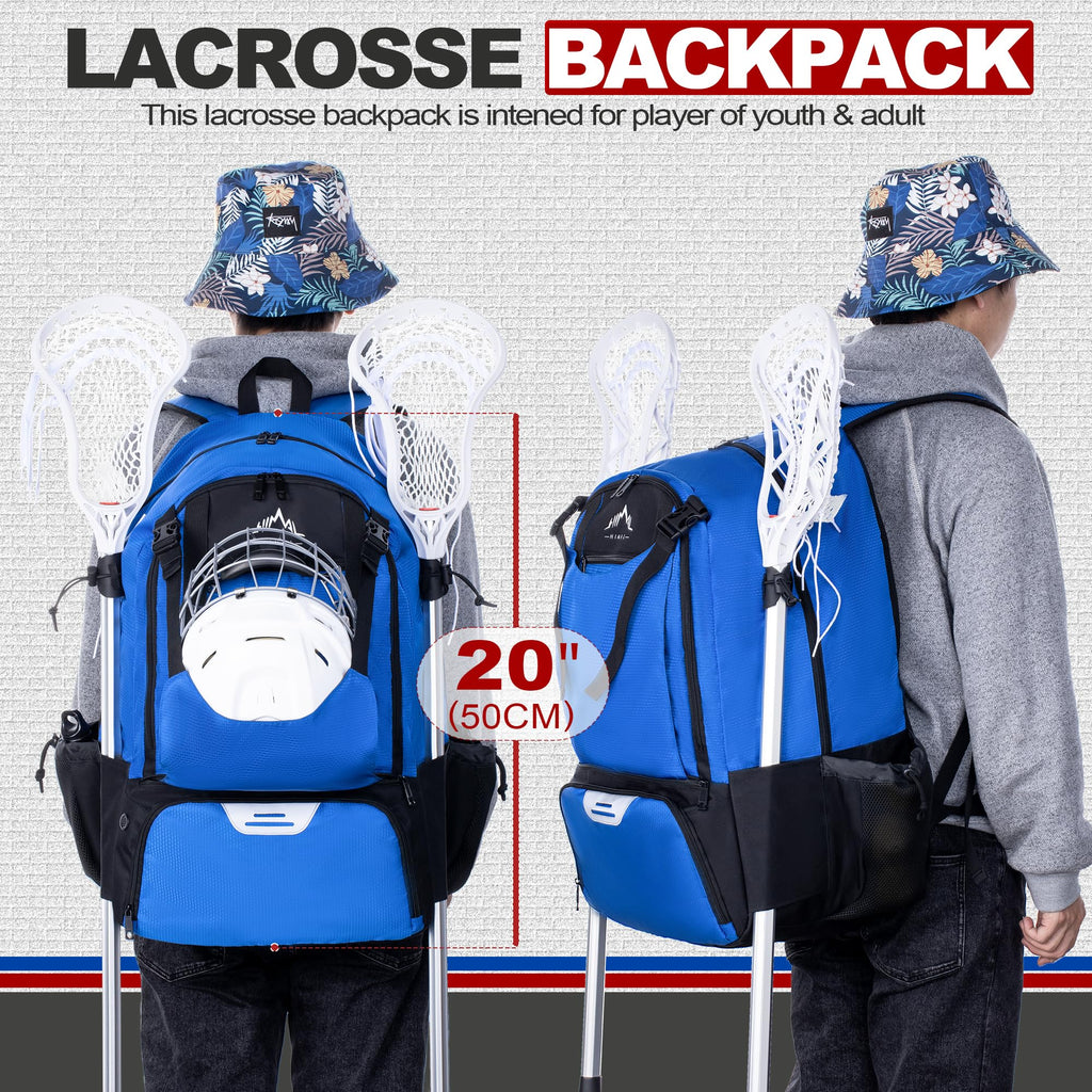 GoHimal Lacrosse Bag Extra Large Lacrosse Backpack with Tow Stick Holder