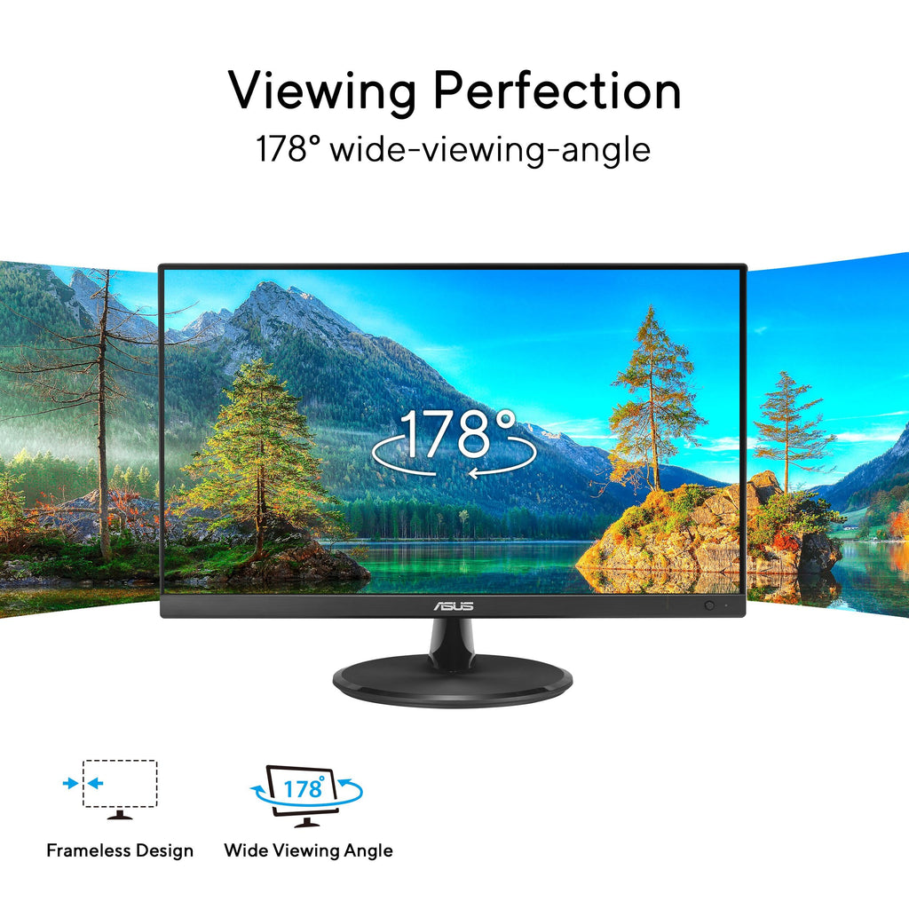 ASUS 22” Eye Care Monitor (VP229QF) – 100Hz, IPS, Full HD, 99% sRGB, Frameless, Adaptive-Sync, DisplayPort, HDMI, Low Blue Light, Flicker Free, Wall Mountable, 3 yr Warranty