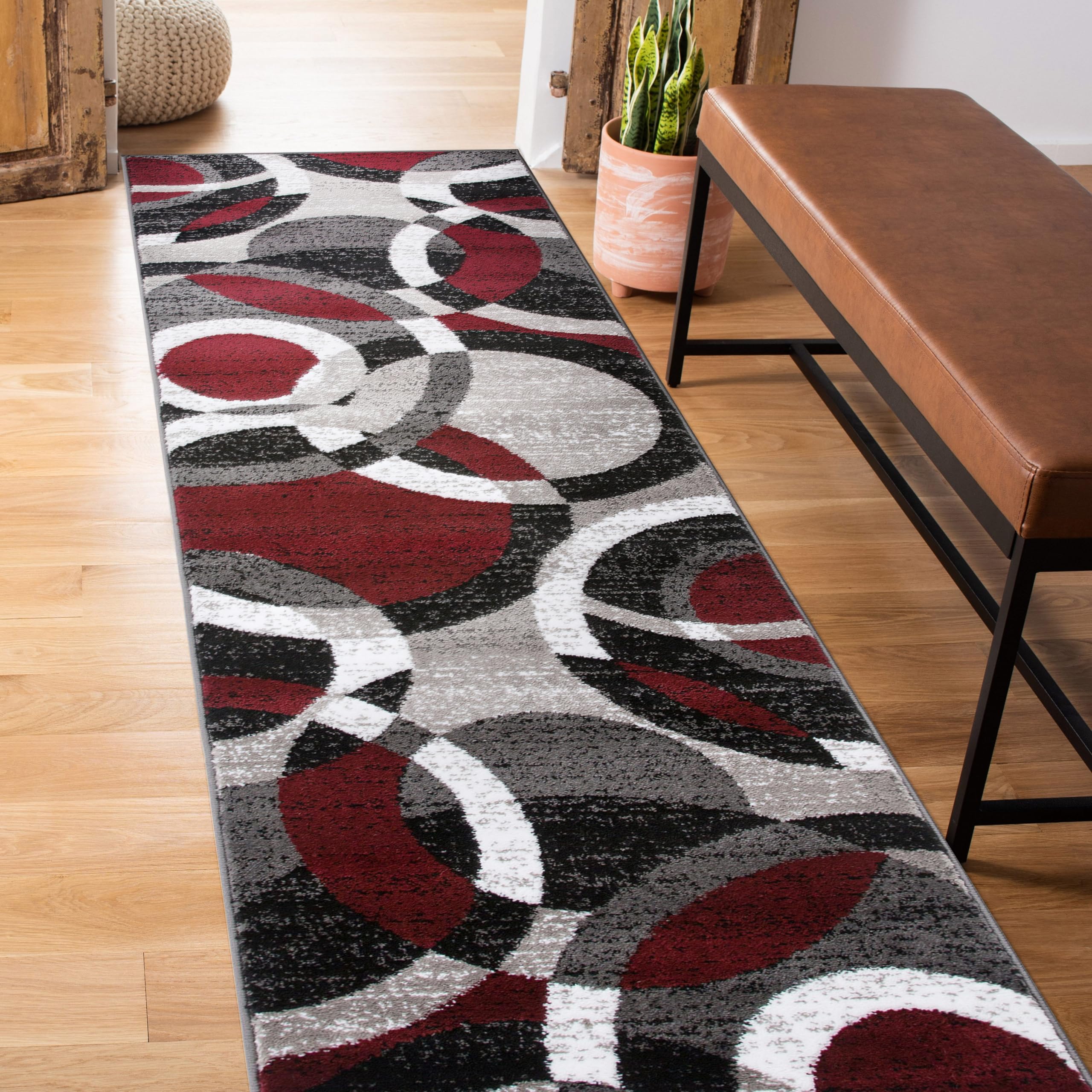 Rugshop Contemporary Modern Circles Abstract Area Rug 2' x 3' Blue