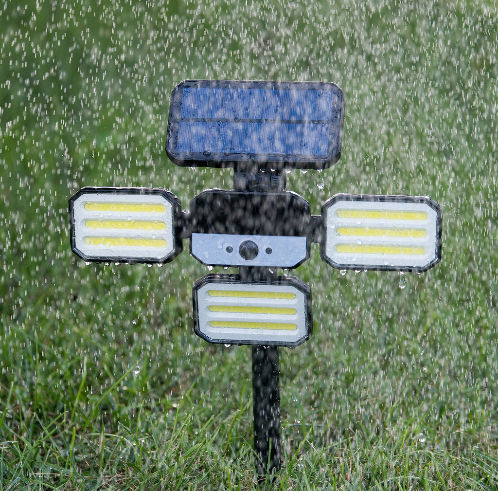 Bell+Howell Bionic Flood Light ASON TV, Solar Lights Outdoor Waterproof- 50% Brighter 108 COB-LED's w/Motion Sensor 180° Swivel, Adjustable Panels for Garden, Lawn and Patio As Seen On TV