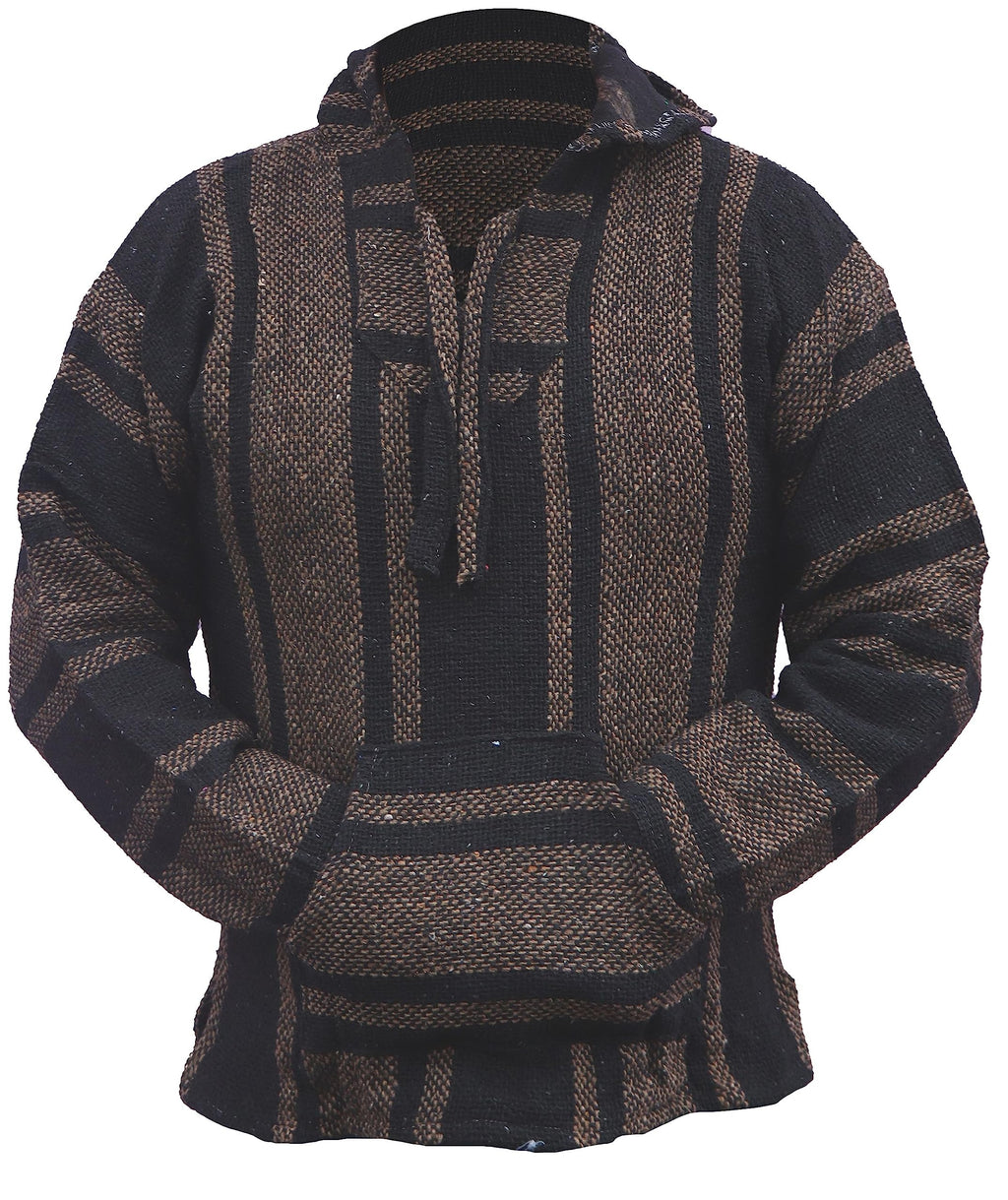 Del Mex Mexican Baja Hoodie Hippie Surf Poncho Sweater Sweatshirt Pullover Jerga