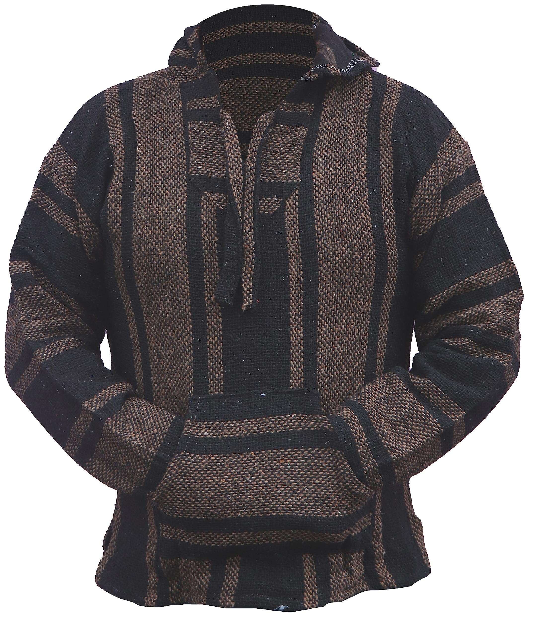 Del Mex Mexican Baja Hoodie Hippie Surf Poncho Sweater Sweatshirt Pullover Jerga