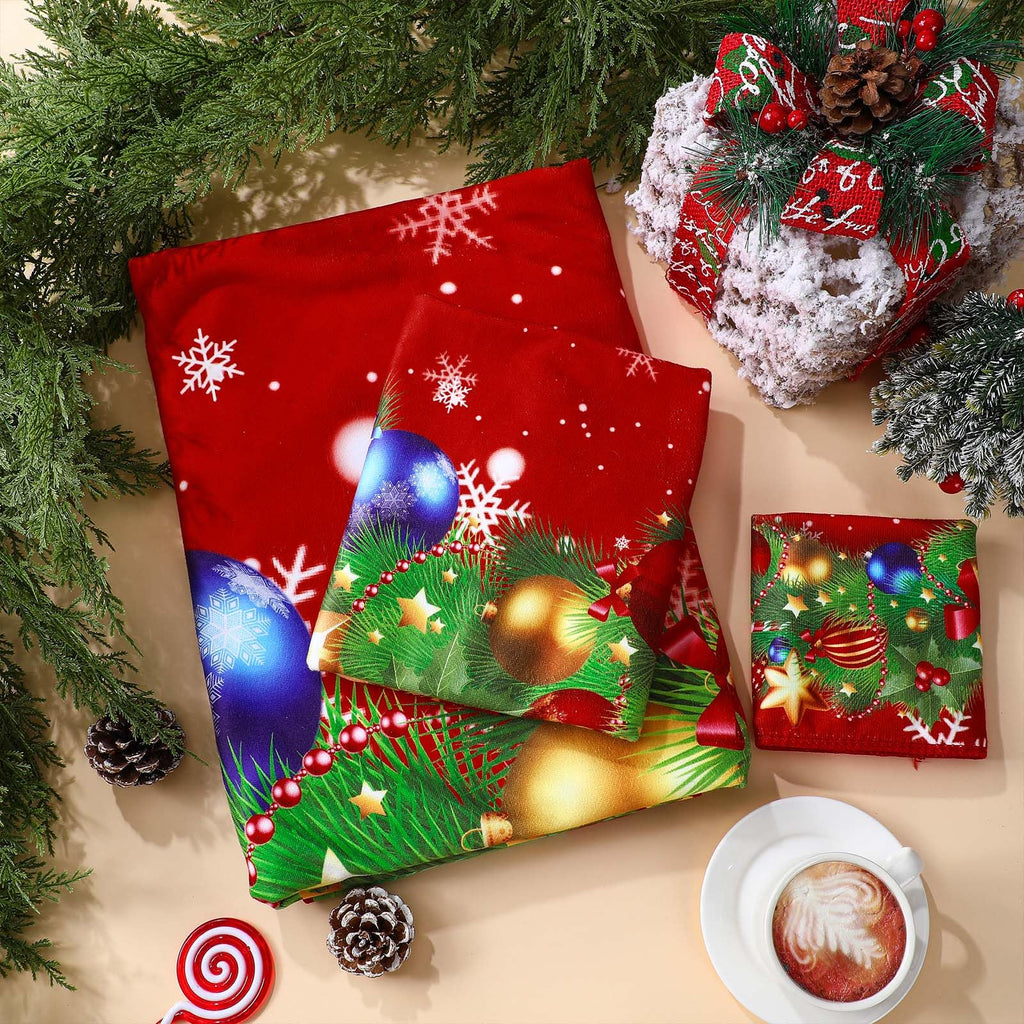 Preboun 3 Pack Christmas Gnome Bathroom Towels Set - Christmas Tree Hand Towels, Winter Snowflake Bath Towels, Soft Absorbent Dish Towels for Bathroom, Kitchen, Home, Hotel, Beach, Gym, Spa