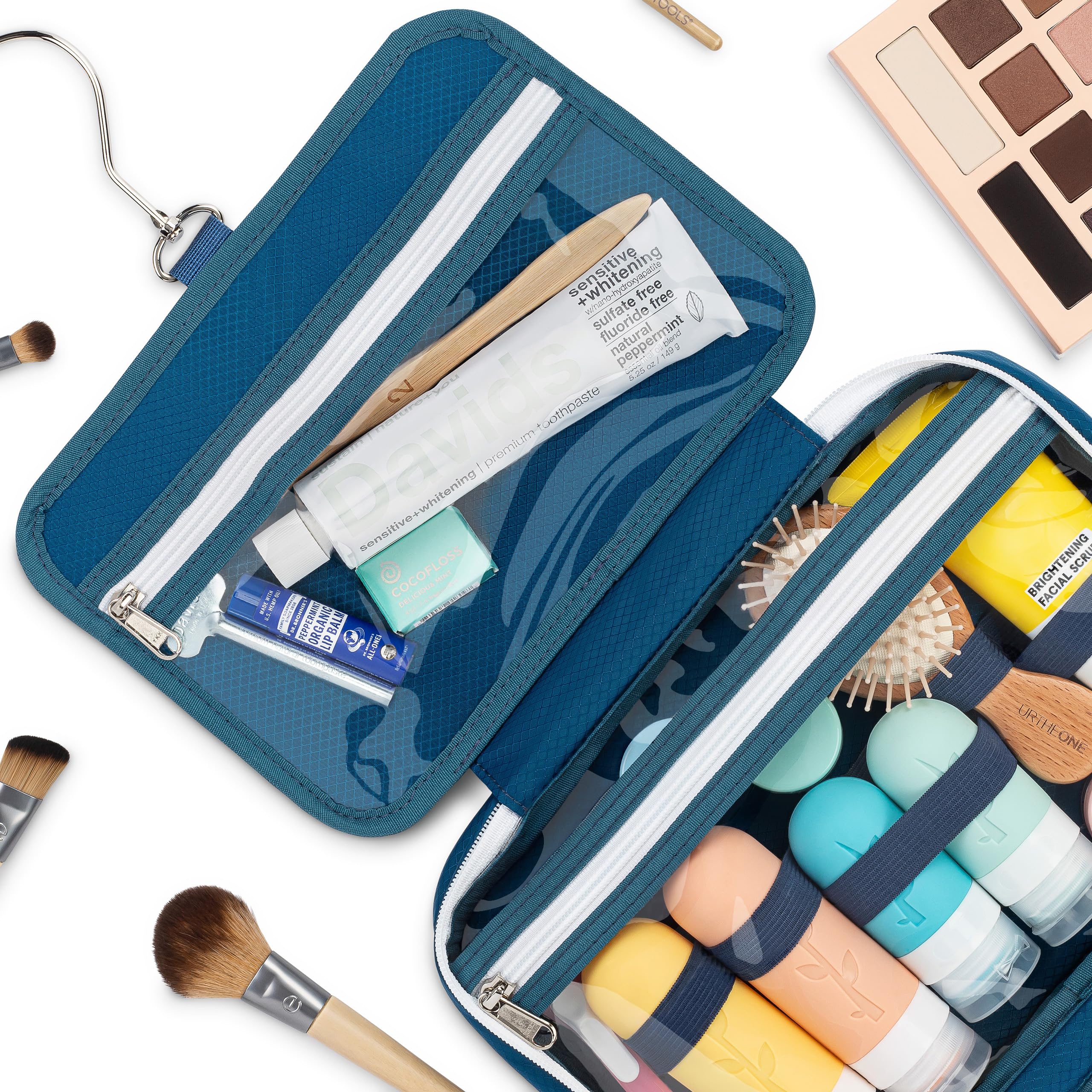 Eco Sun Hanging Travel Toiletry Bag — Designed in Hawaii — Water-resistant Travel Organizer for Bathroom Accessories (Black)