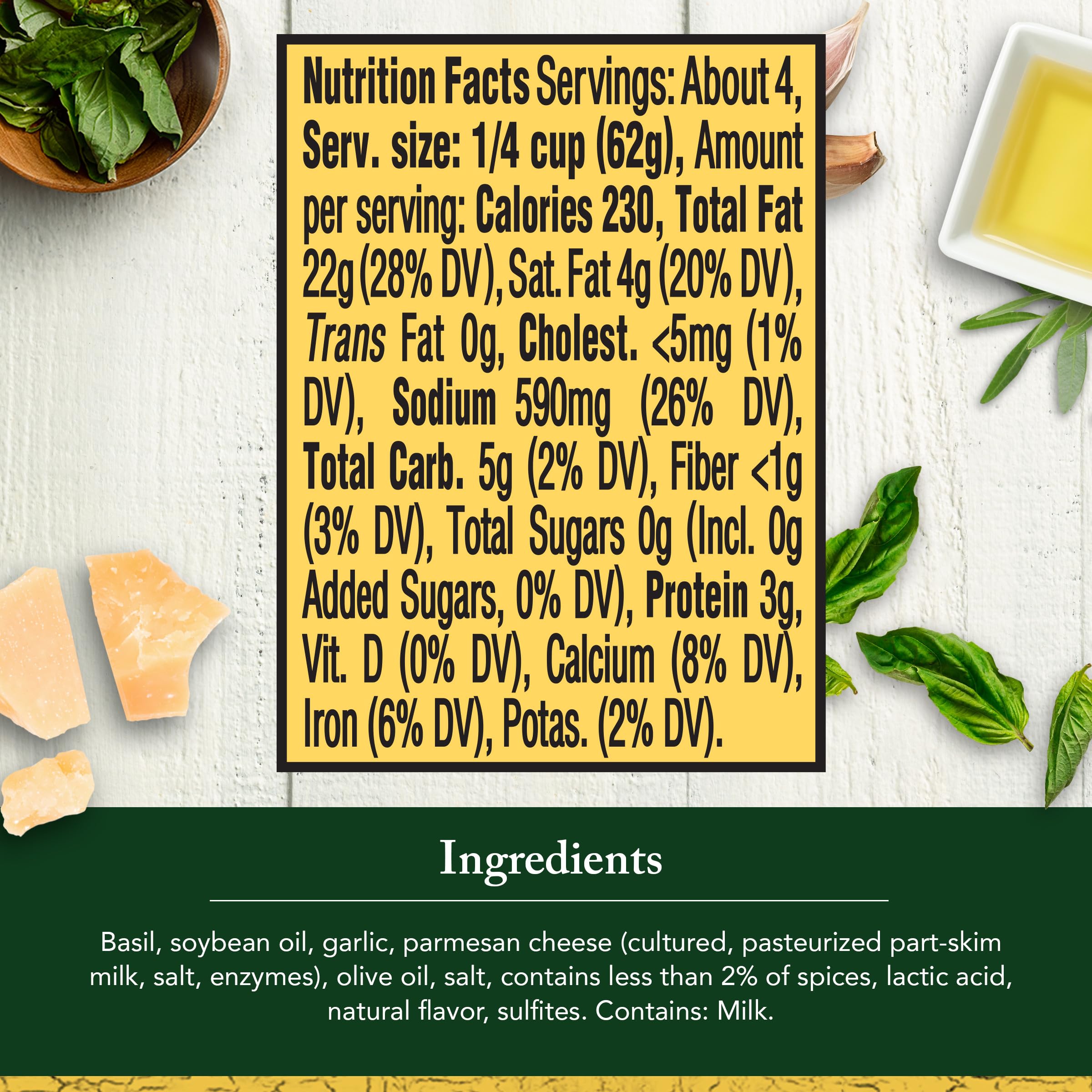 Classico Signature Recipes Traditional Basil Pesto Sauce & Spread, 8.1 oz Jar
