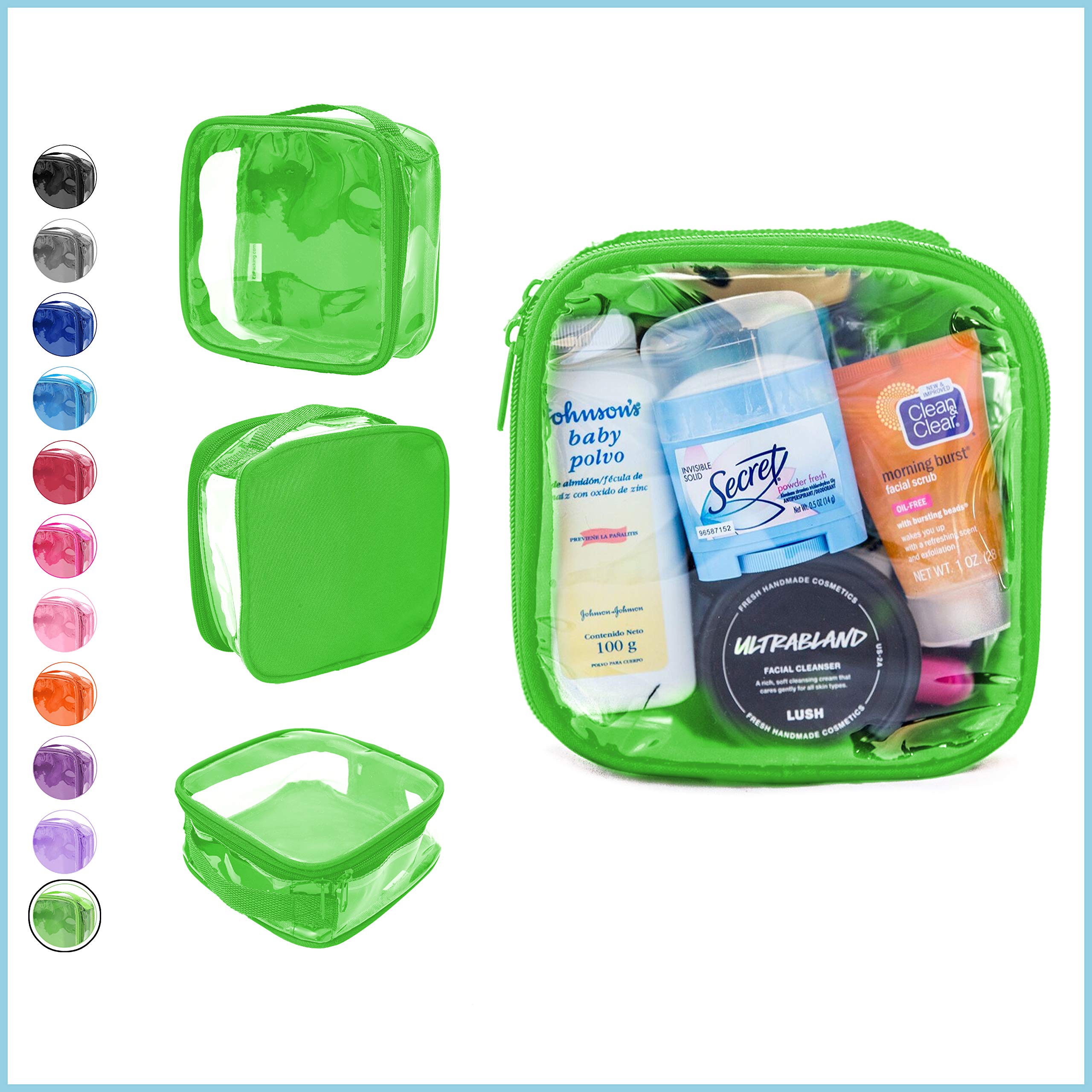 EzPacking Clear TSA Approved 3-1-1 Travel Toiletry Bag for Carry On/Quart Size Transparent Liquids Pouch for Airport Security/Reusable See Through Vinyl & PVC Plastic Organizer Men Women (Black)