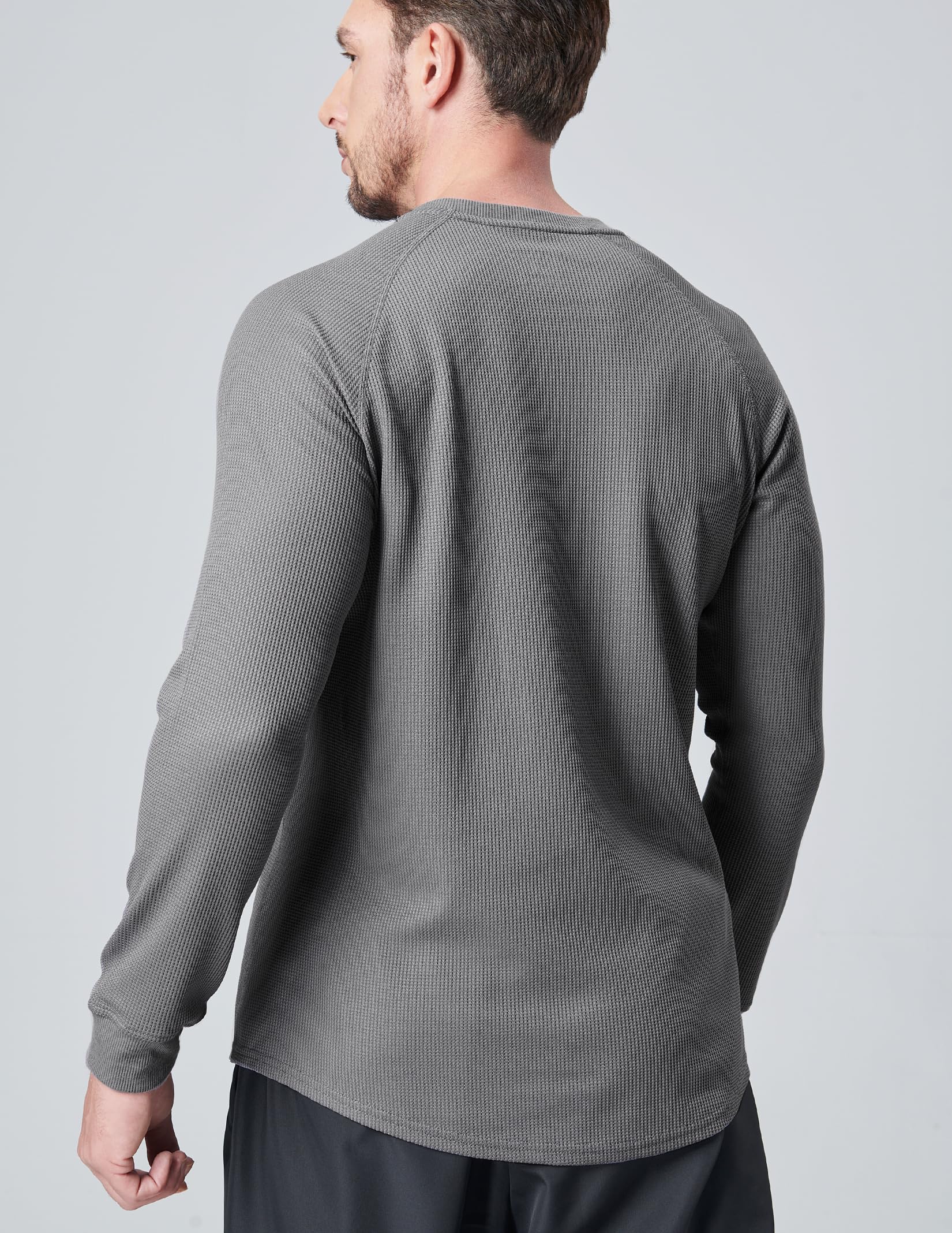 Liberty Pro 3 Pack Mens Waffle Henley Thermal Long Sleeve Shirts, Casual Fitted Fall Shirts for Men