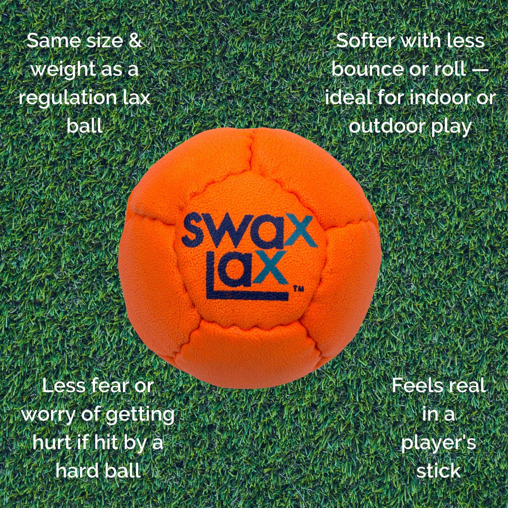 SWAX LAX Lacrosse Training Ball - Indoor Outdoor Practice Less Bounce & Rebounds