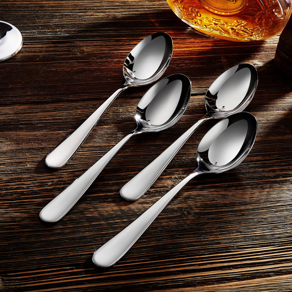 KEAWELL Premium Louise Spoons Set, Set of 4, 18/10 Stainless Steel, Exceptional mirror finish, Dishwasher Safe (5.6" Small Spoon)