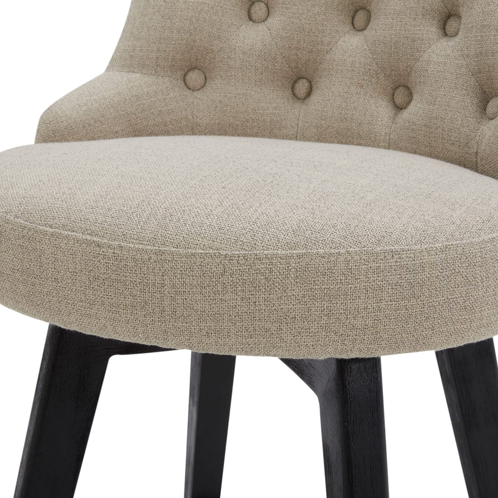 Watson & Whitely Counter Height Bar Stools, Performance Fabric Upholstered Modern Swivel Barstool with Back, Solid Wood Legs, 26" H Seat, Flint Grey