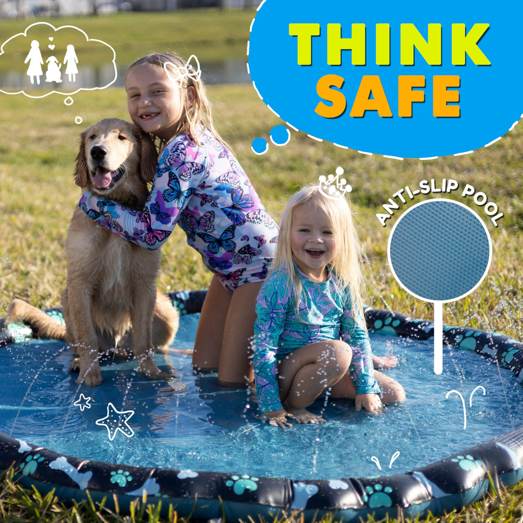 SplashEZ 3-in-1 Splash Pad, Sprinkler for Kids & Baby Pool for Learning – Toddler Sprinkler Pool, 60’’ Outside Water Toys – “from A to Z” Outdoor Play Mat for Babies & Toddlers