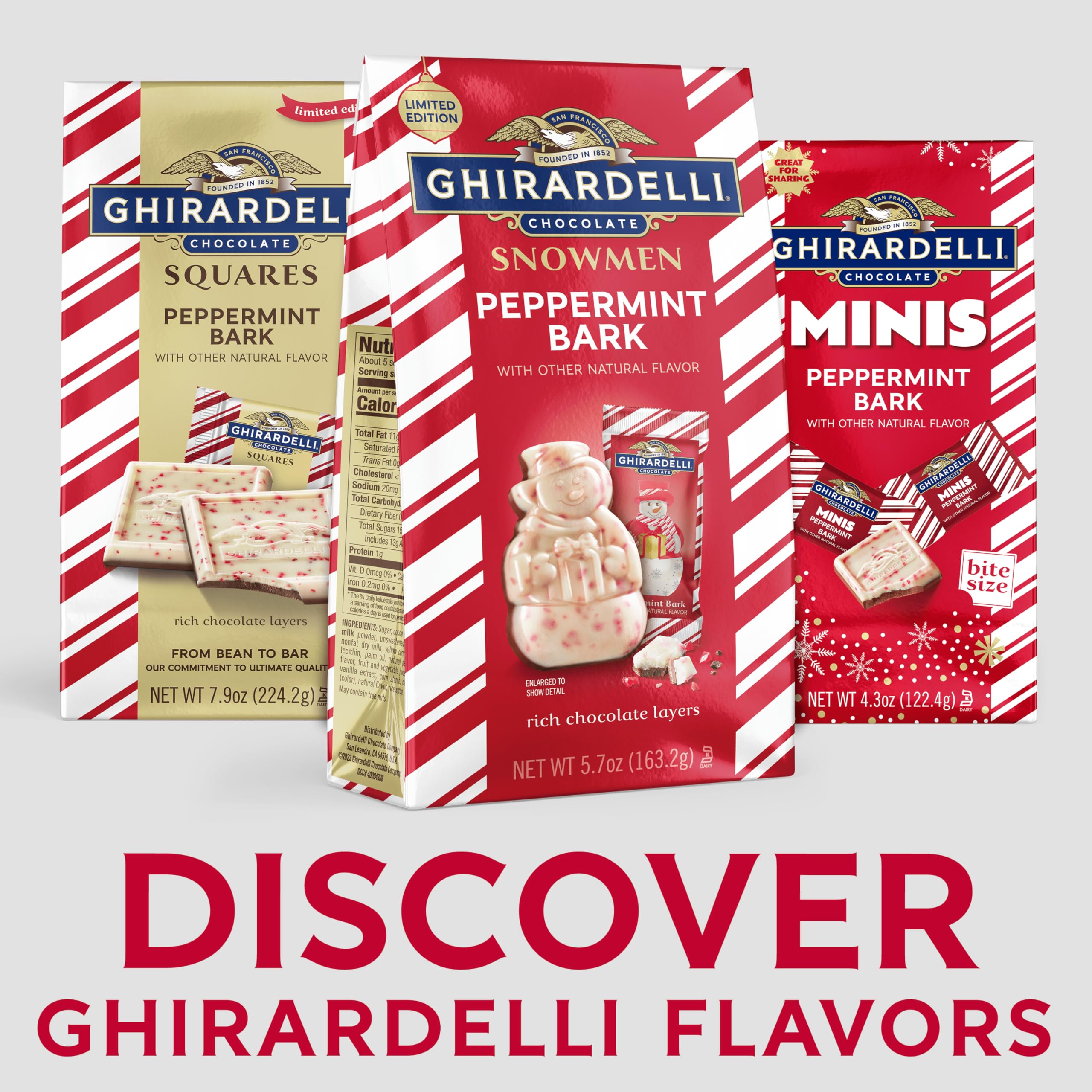 Ghirardelli Peppermint Bark Collection, Holiday Chocolate Assortment, Dark and White Chocolate with Peppermint, 10.4 oz