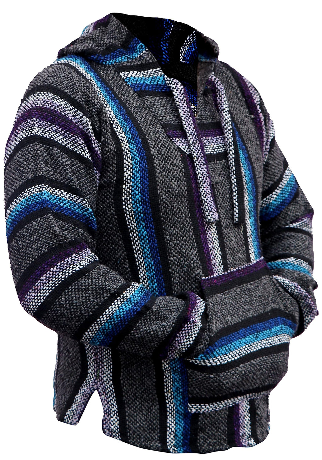 Del Mex Mexican Baja Hoodie Hippie Surf Poncho Sweater Sweatshirt Pullover Jerga