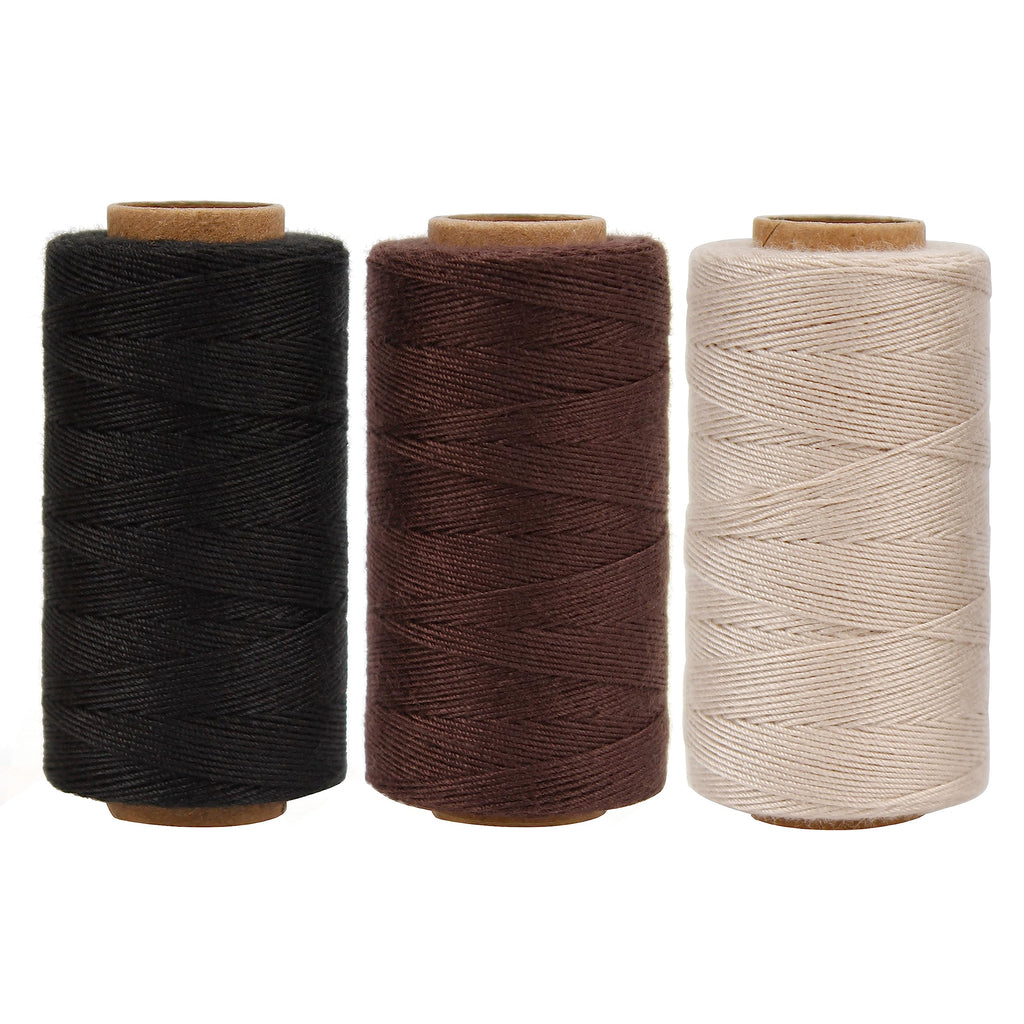 Lusecarl Polyester Thread 110 Yards Each Spool for Hair Extensions 3 Rolls Hair Weave Sewing Threads for Hand Sewing, Hair Extensions, Making Wigs DIY (3 Thread, Black)