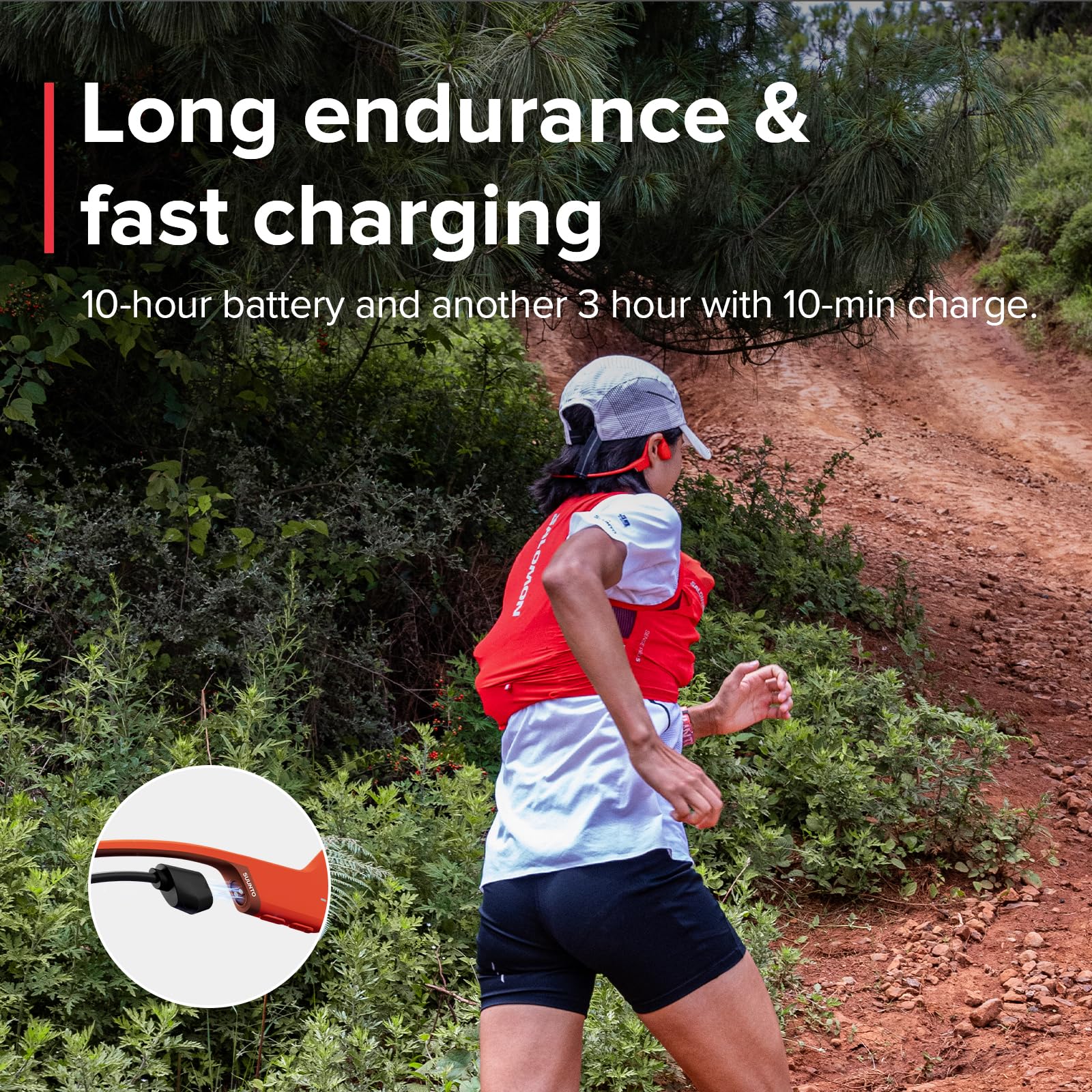 SUUNTO Sonic Open-Ear Bone Conduction Sports Headphone, Bluetooth Wireless Headset w/Enhanced Bass & Multipoint Connection, 10H Playtime w/Fast Charging, Built-in Dual Mics, Waterproof & Lightweight