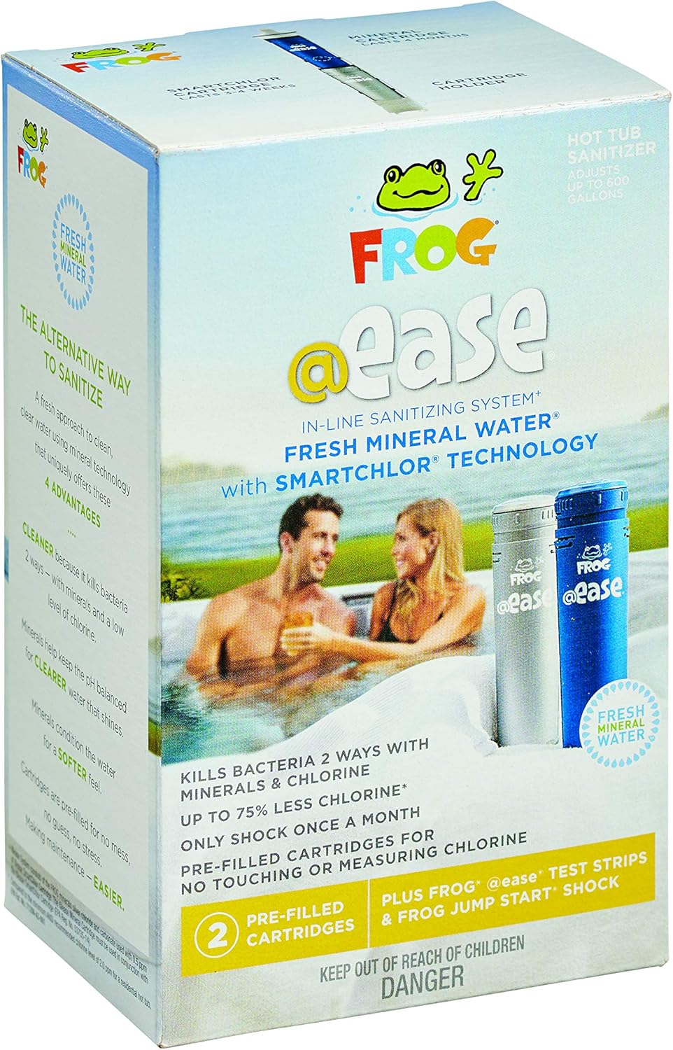 FROG @Ease in-Line Sanitizing System for Hot Tubs, for use in Marquis Spas, Caldera Spas, Artesian Spas and Hot Springs Spas up to 600 gallons, Hot Tub Sanitizer, Cyanuric Acid Free