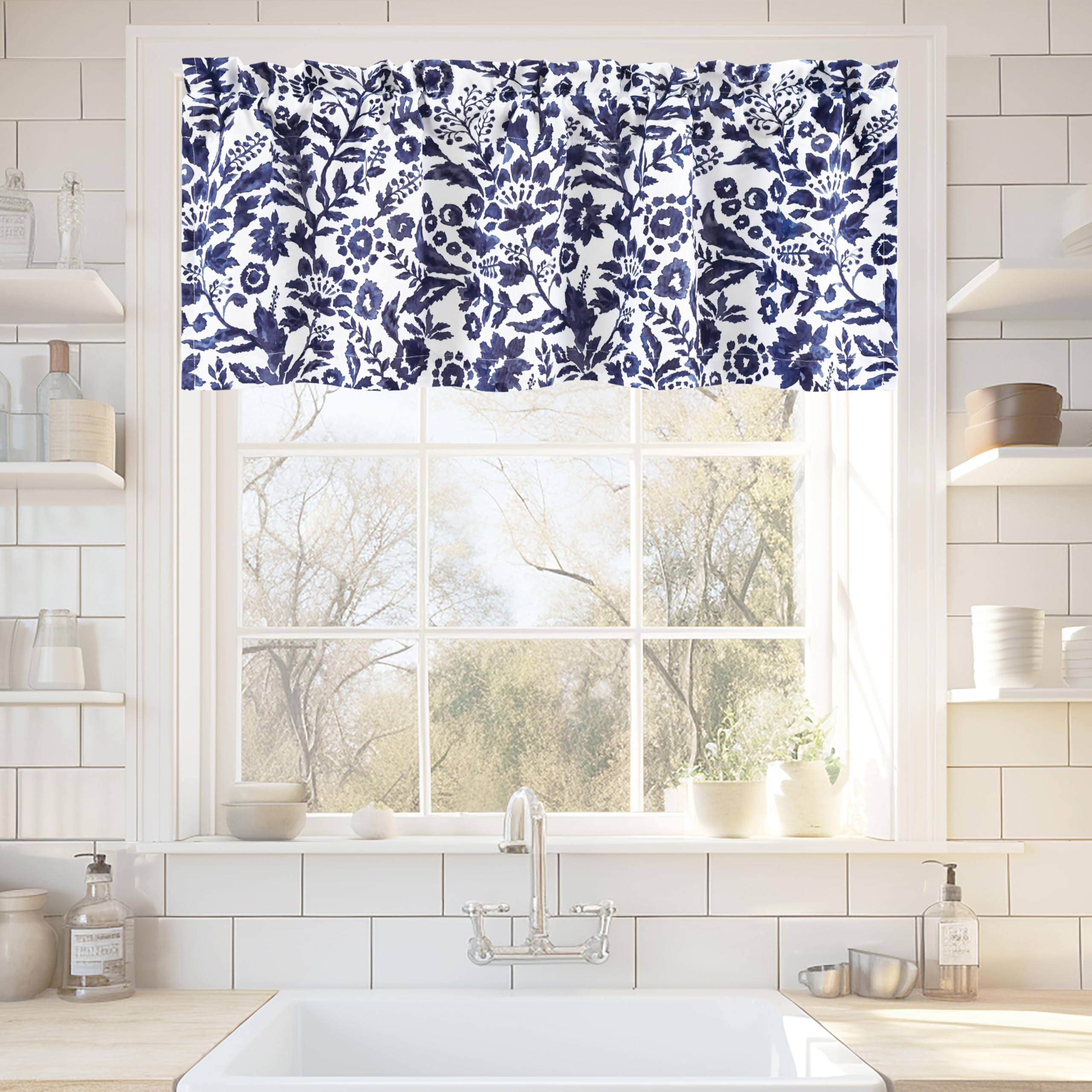 DriftAway Julia Lined Valance Double Layer Thermal Insulated Room Darkening Blackout Valances 3 Inch Rod Pocket Window Valance for Bathroom Living Room 52 Inch by 18 Inch Blush