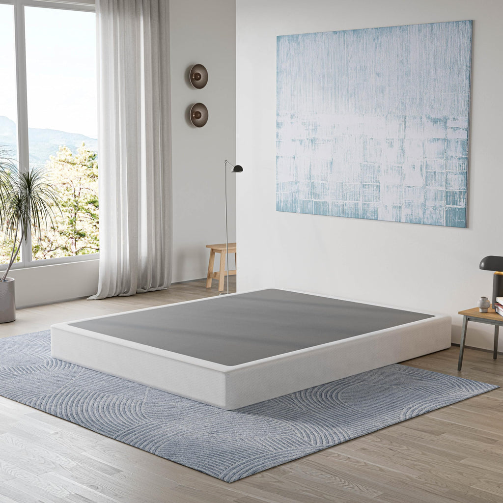 HUEIIS Box Spring Twin Size, 7 Inch Low Profile Metal Frame Mattress Foundation, 3000 lbs Heavy Duty Boxspring with Fabric Cover, Easy Assembly, Noise Free, Non-Slip