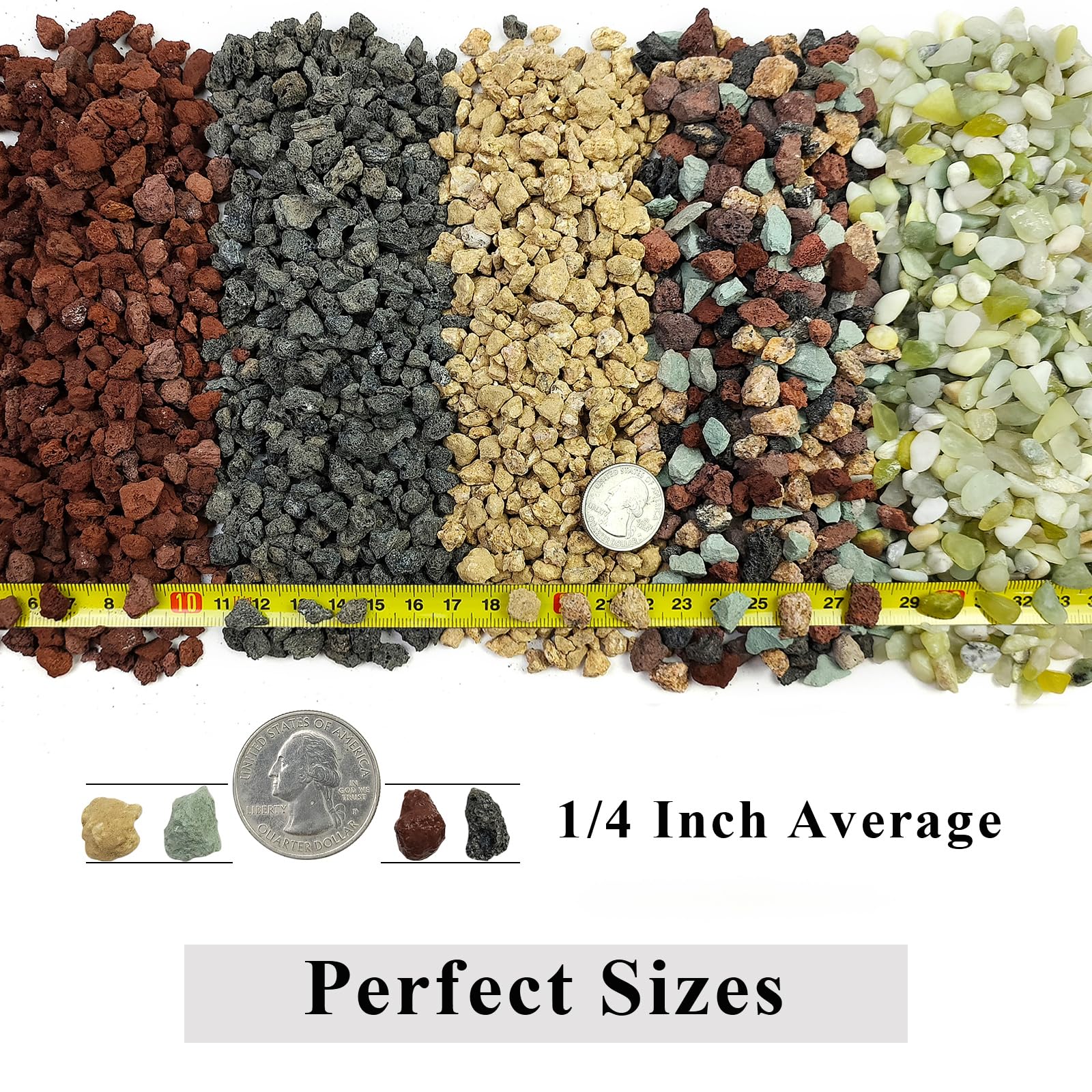 FANTIAN 2 lbs Red Lava Rocks for Plants,1/4 Inch Crush Volcanic Rock Gravel Potting Mix for Succulent Cactus Bonsai Aquarium Fire Pits and Garden Landscaping