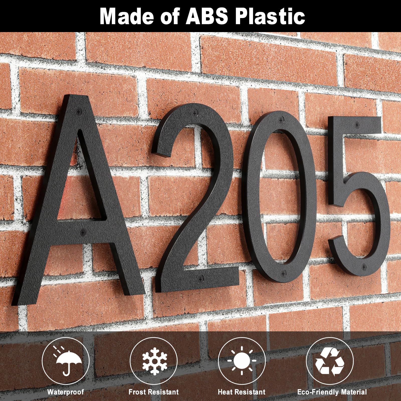 8 Inch Black Floating Arrow Signs, Modern Outdoor Plastic Directional Signs for Wall Yard Street