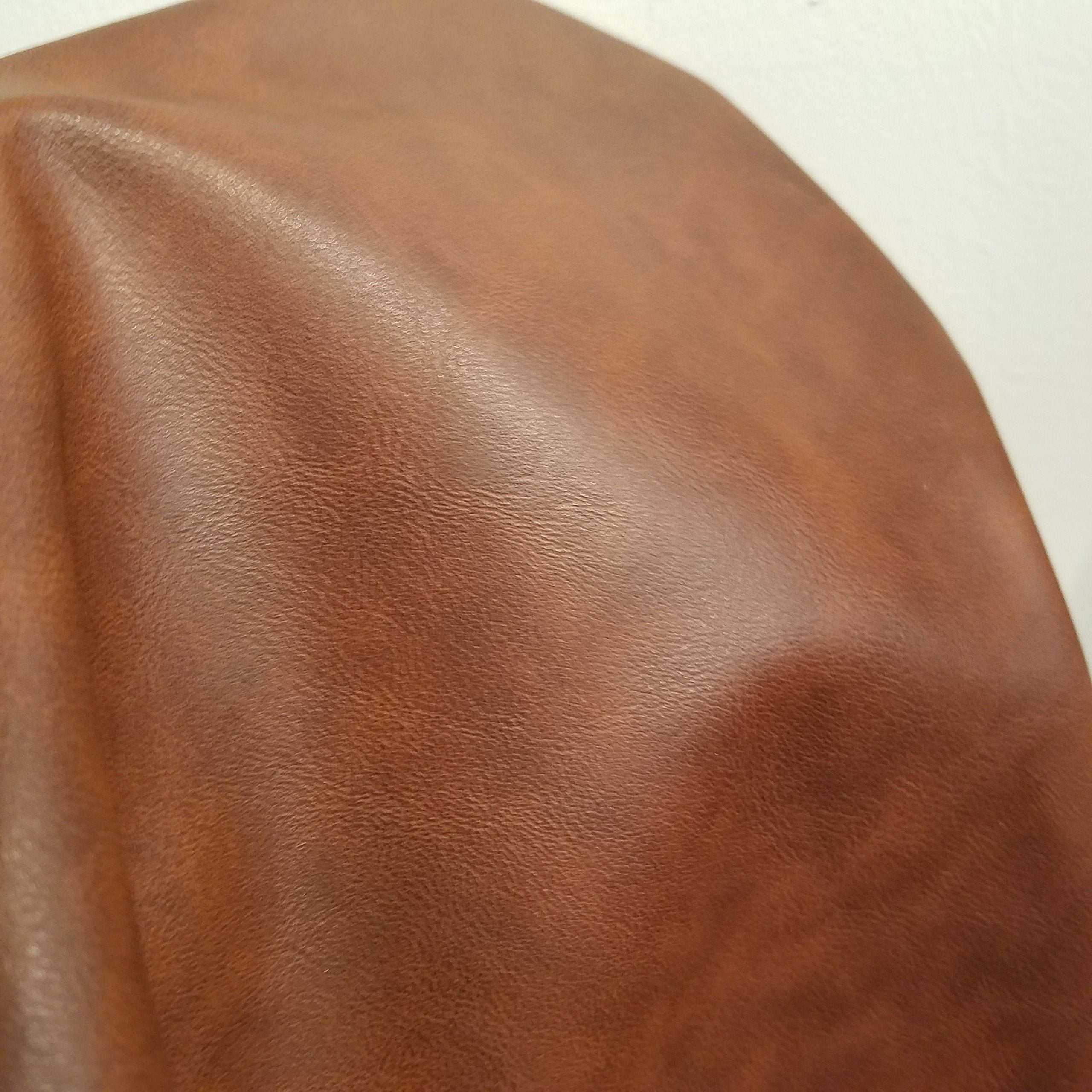 NAT Leathers™ | Acorn Brown Crazy Horse Soft Faux Leather Sheet PU (Peta Approved Vegan) | by The Yard Synthetic Pleather 0.9 mm Thick | 1 Yard (36 x 54 inch) Smooth Upholstery | Acorn, 1 Yard