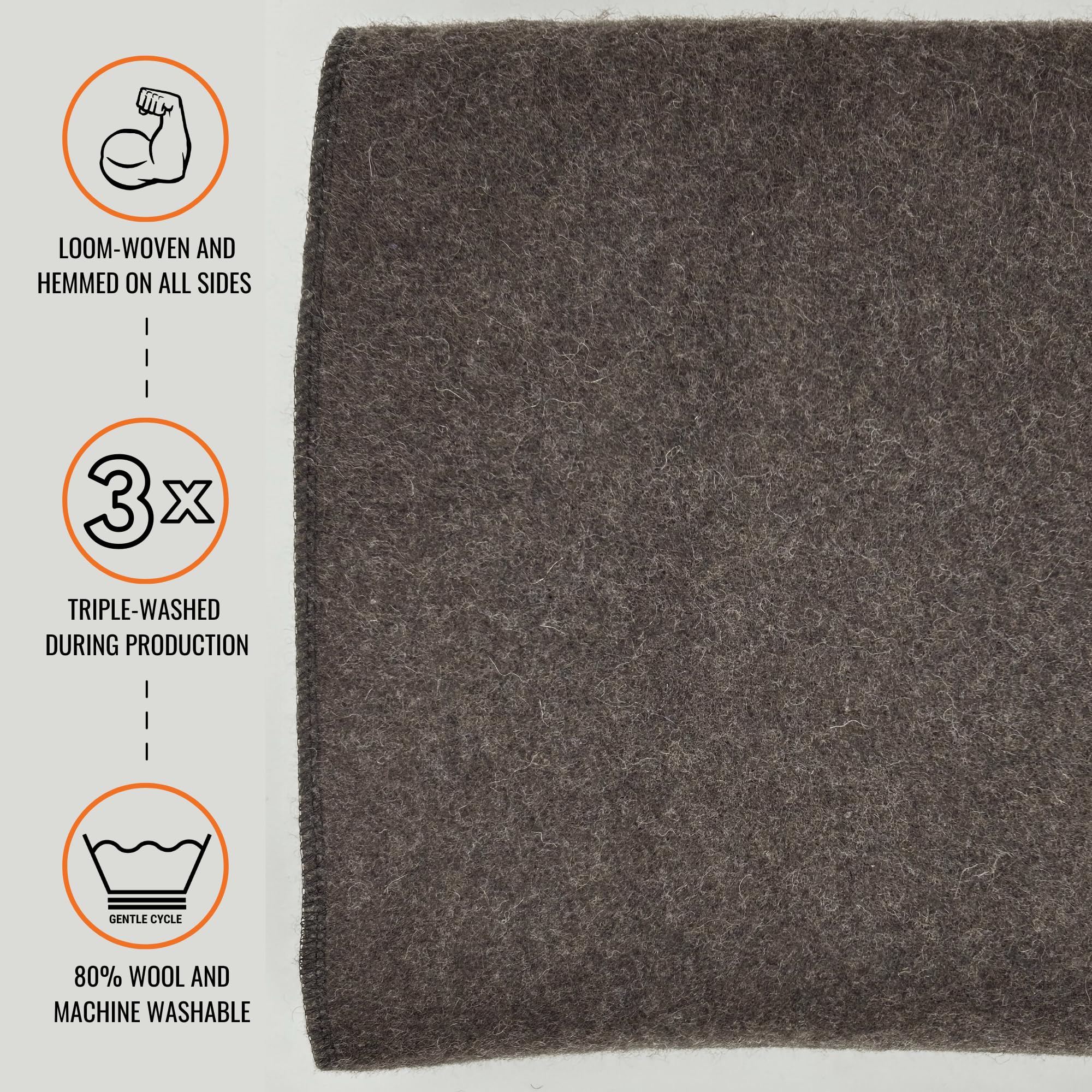 Arcturus Military Wool Blanket - Warm, Thick, Washable - Great for Outdoors, Camping, Stadium Blanket, Picnics, Travel - Car & Bushcraft Survival Kits
