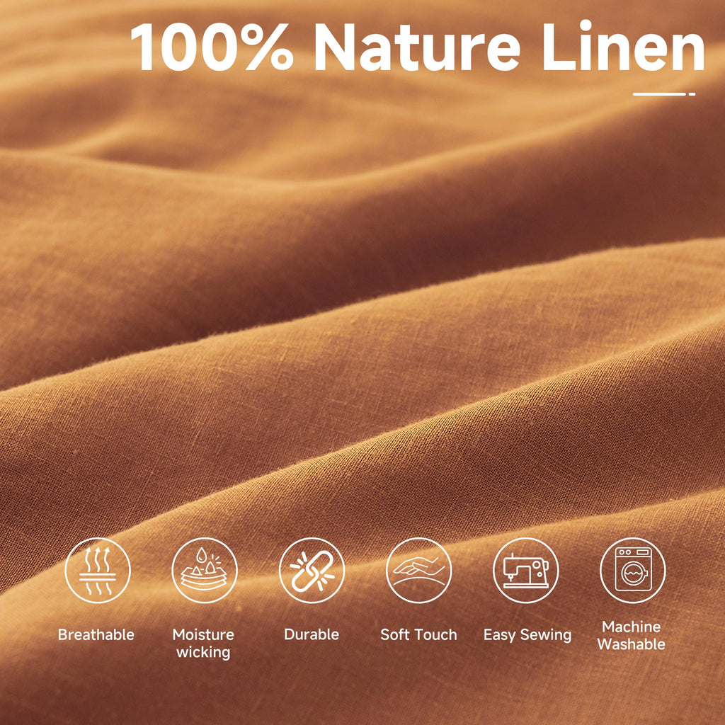Simple&Opulence 100% Nature Pure Linen Fabric 78 Inch by The Yard, Plain Solid Color Linen Fabric for Sewing, Embroidery, Clothing, Needlework, Bag, Tablecloths, Garments Craft Accessories(Dusty Blue)