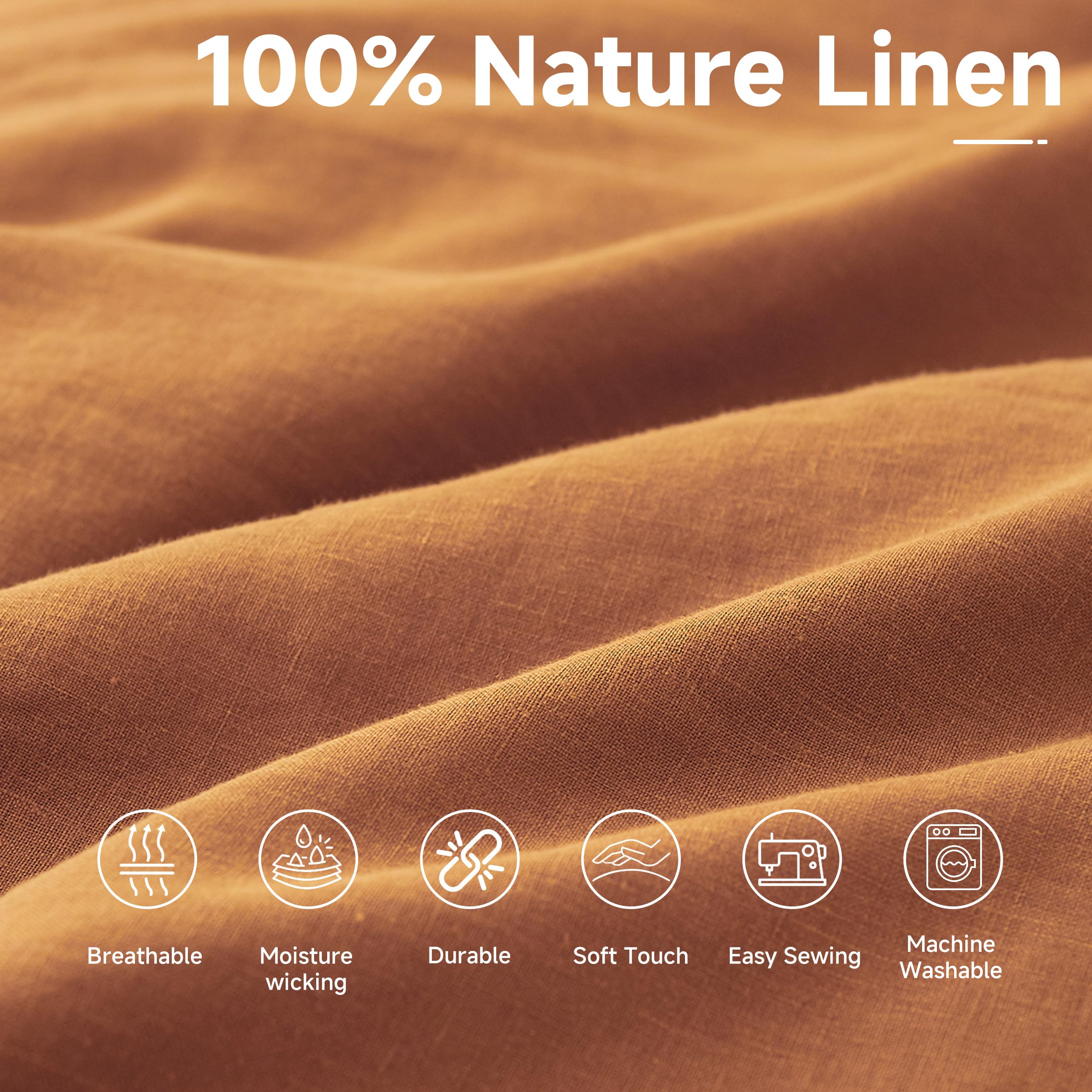 Simple&Opulence 100% Nature Pure Linen Fabric 78 Inch by The Yard, Plain Solid Color Linen Fabric for Sewing, Embroidery, Clothing, Needlework, Bag, Tablecloths, Garments Craft Accessories(Dusty Blue)