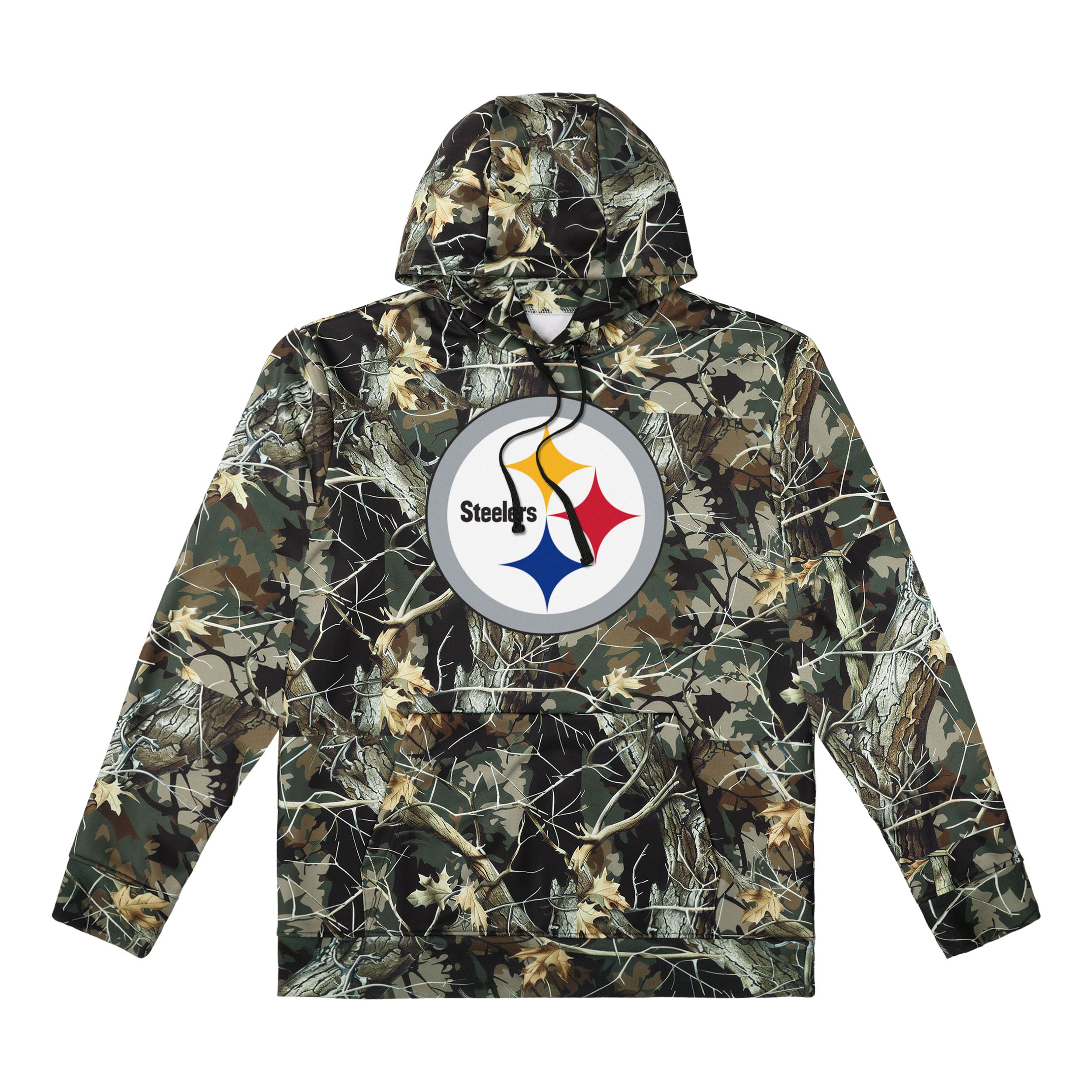 FOCO NFL Men's Official Sideline Hunter Camo Primary Logo Performance Pullover Hoodie Sweatshirt