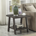 Roundhill Furniture Athens Contemporary Replicated Wood Shelf End Table in Black Finish