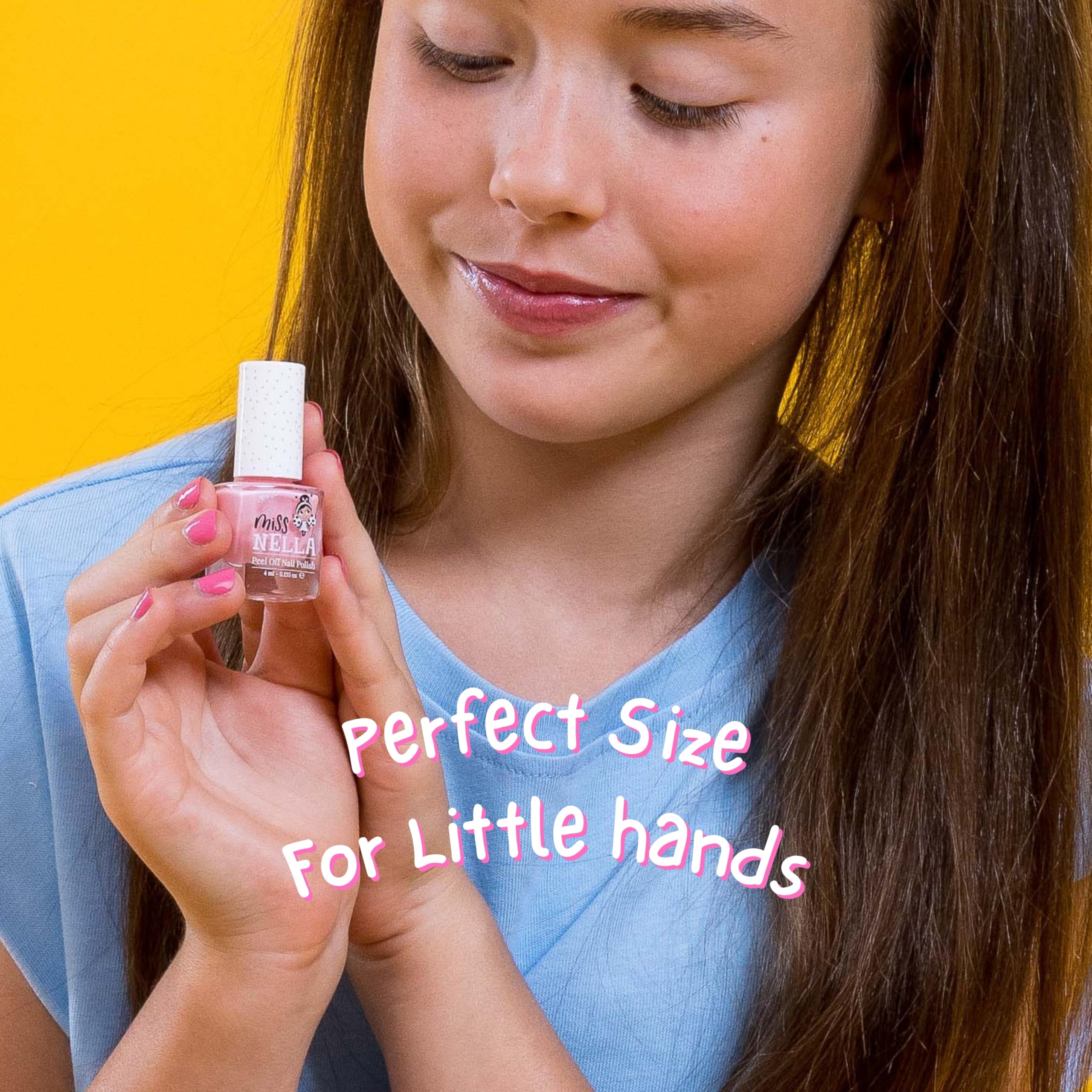 MISS NELLA ABRACADABRA – Safe Special sparkly pink Nail Polish for Kids, Non-Toxic & Odor Free Formula for Children and Toddlers, Natural Water Based for Easy Peel Off (Abracadabra)