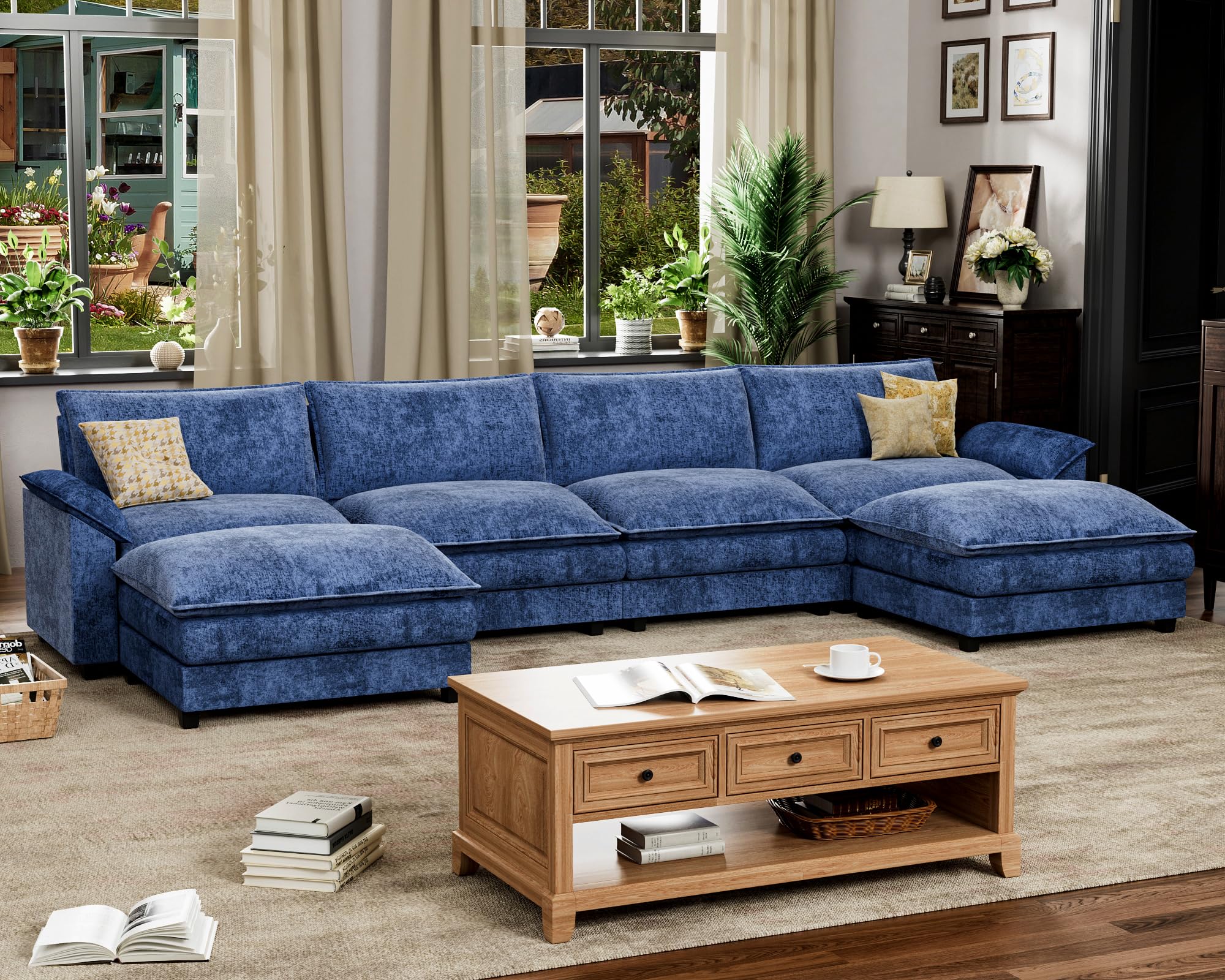 Homall 80" Modular Sectional Sofa, Loveseat Sofa Couch with Double-Layer Cushion, DIY Combination Chenille Deep 2-Seat Cloud Couch for Living Room, Apartment (Bright Grey, Loveseat Sofa)