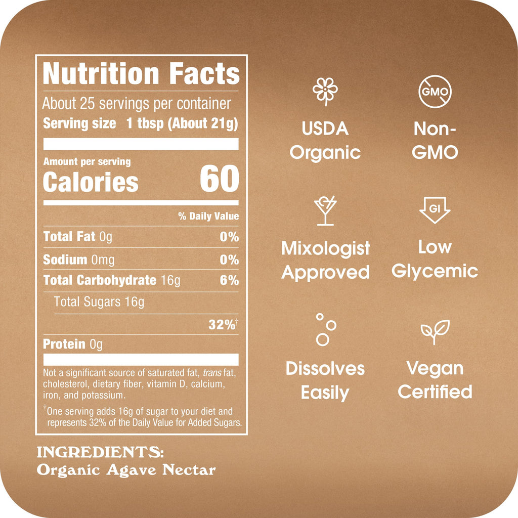 Agave In The Raw, Organic Agave Nectar, 18.5 oz | Made With Organic Blue Agave From Mexico, USDA Organic, Non-GMO Project Verified, Kosher Vegan and Low Glycemic Index