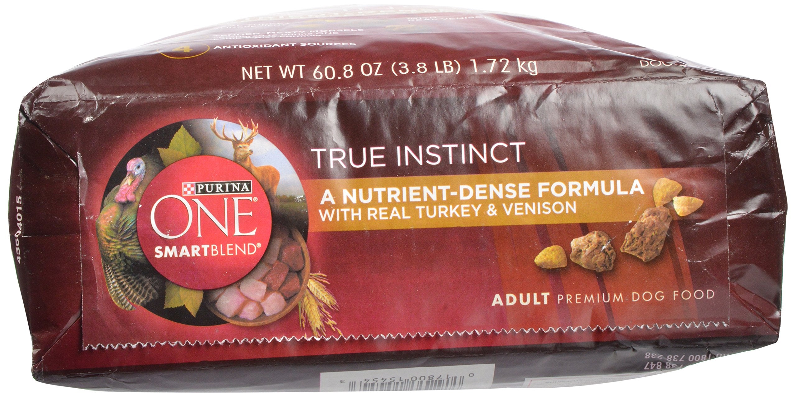 Purina ONE Natural High Protein Dry Dog Food Dry True Instinct with Real Beef and Salmon With Bone Broth and Added Vitamins, Minerals and Nutrients - 15 lb. Bag