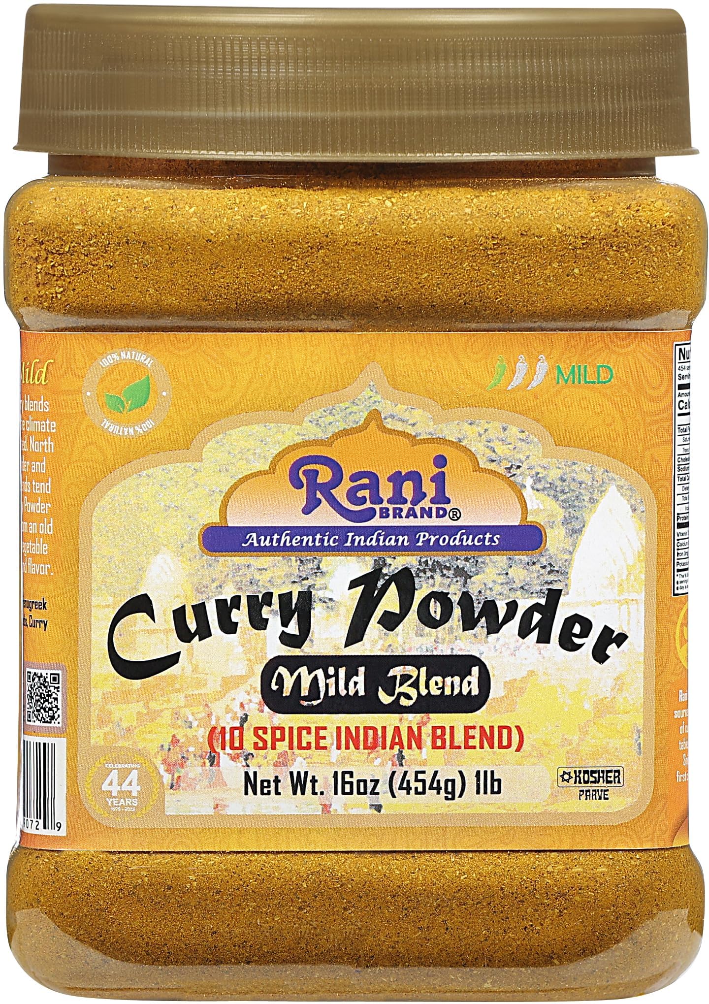 Rani Curry Powder Mild (10-Spice Authentic Indian Blend) 3oz (85g) PET Jar ~ All Natural | Salt-Free | NO Chili or Peppers | Vegan | No Colors | Gluten Friendly | NON-GMO | Kosher | Indian Origin