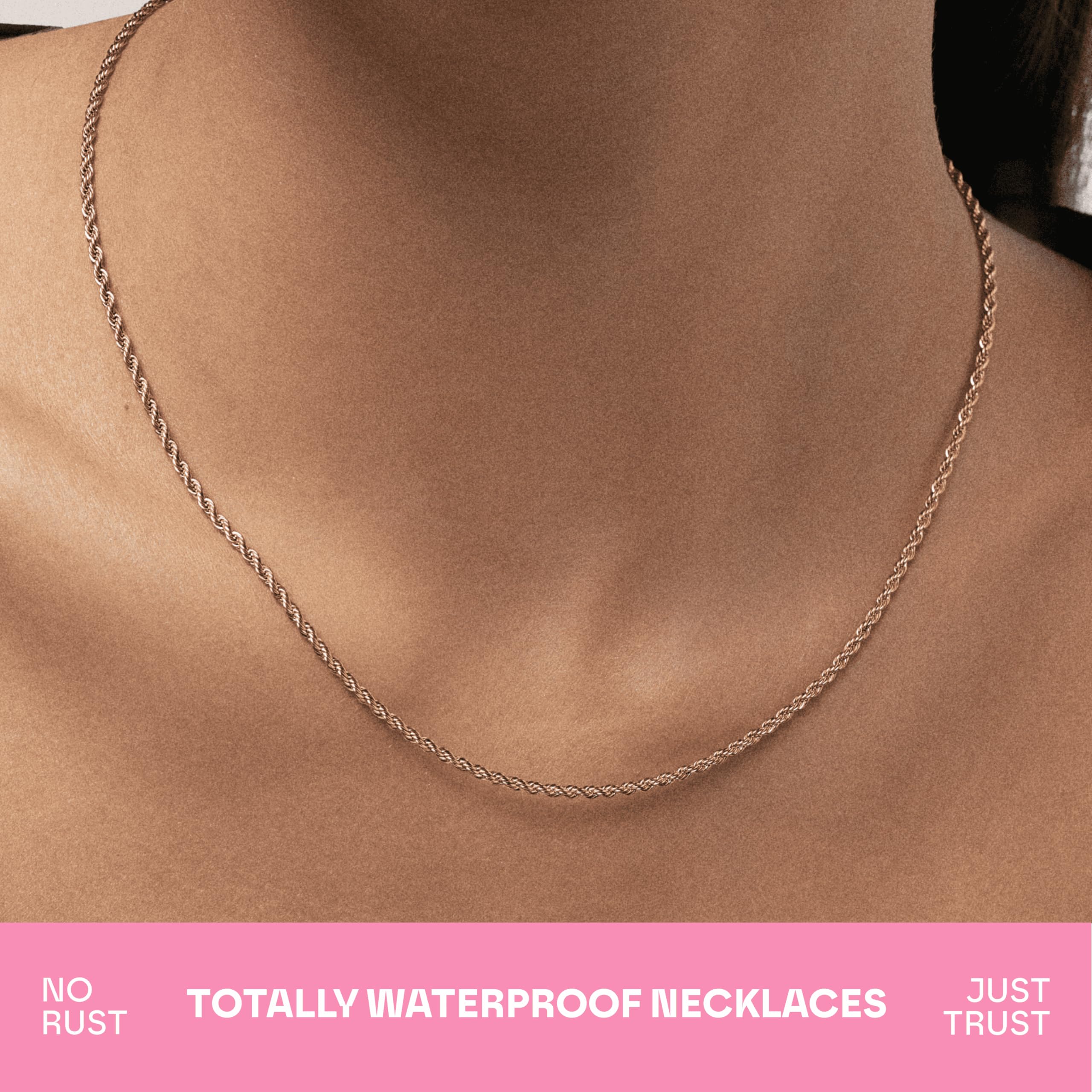 Hey Harper Gold Necklace For Women Trendy Necklace - 14K Golden PVD Coating Waterproof & Sweatproof Non Tarnish Jewelry Chain Necklaces
