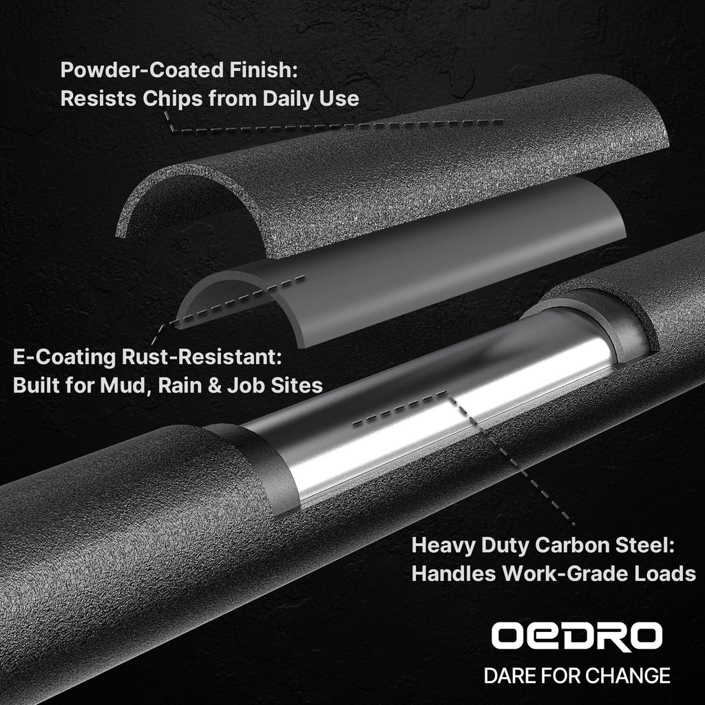 OEDRO Running Boards: Compatible with Chevy Colorado/GMC Canyon 2015-2026 Crew Cab, Side Steps Two-Stairs Bed Access Nerf Bar Rails